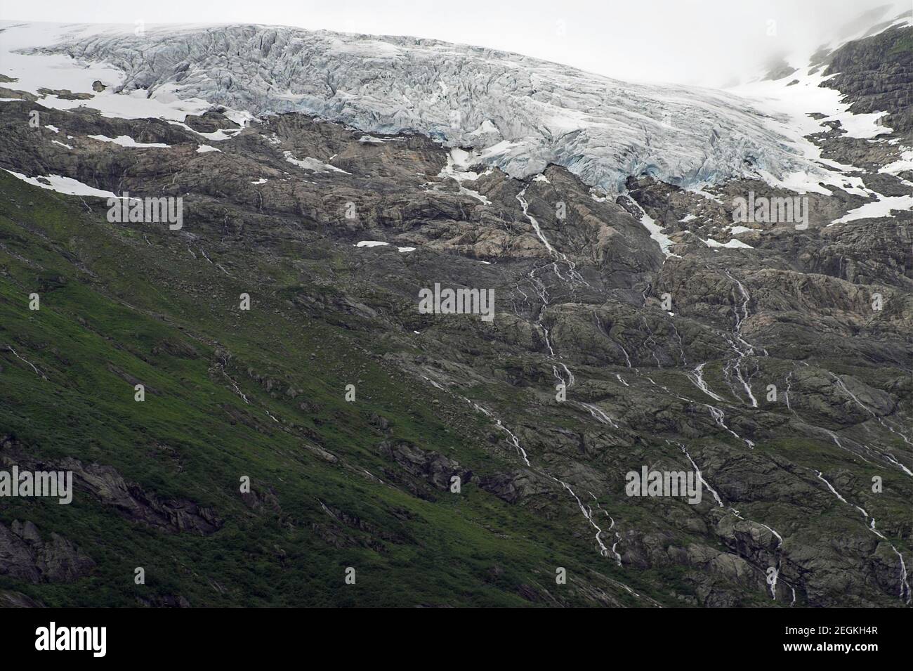 Jostedalsbreen-Nationalpark; Bøyabreen-Gletscher; Norwegen, Norwegen; Norwegischer Gletscher; Norwegischer Gletscher; Glaciar noruego; norweski lodowiec Stockfoto