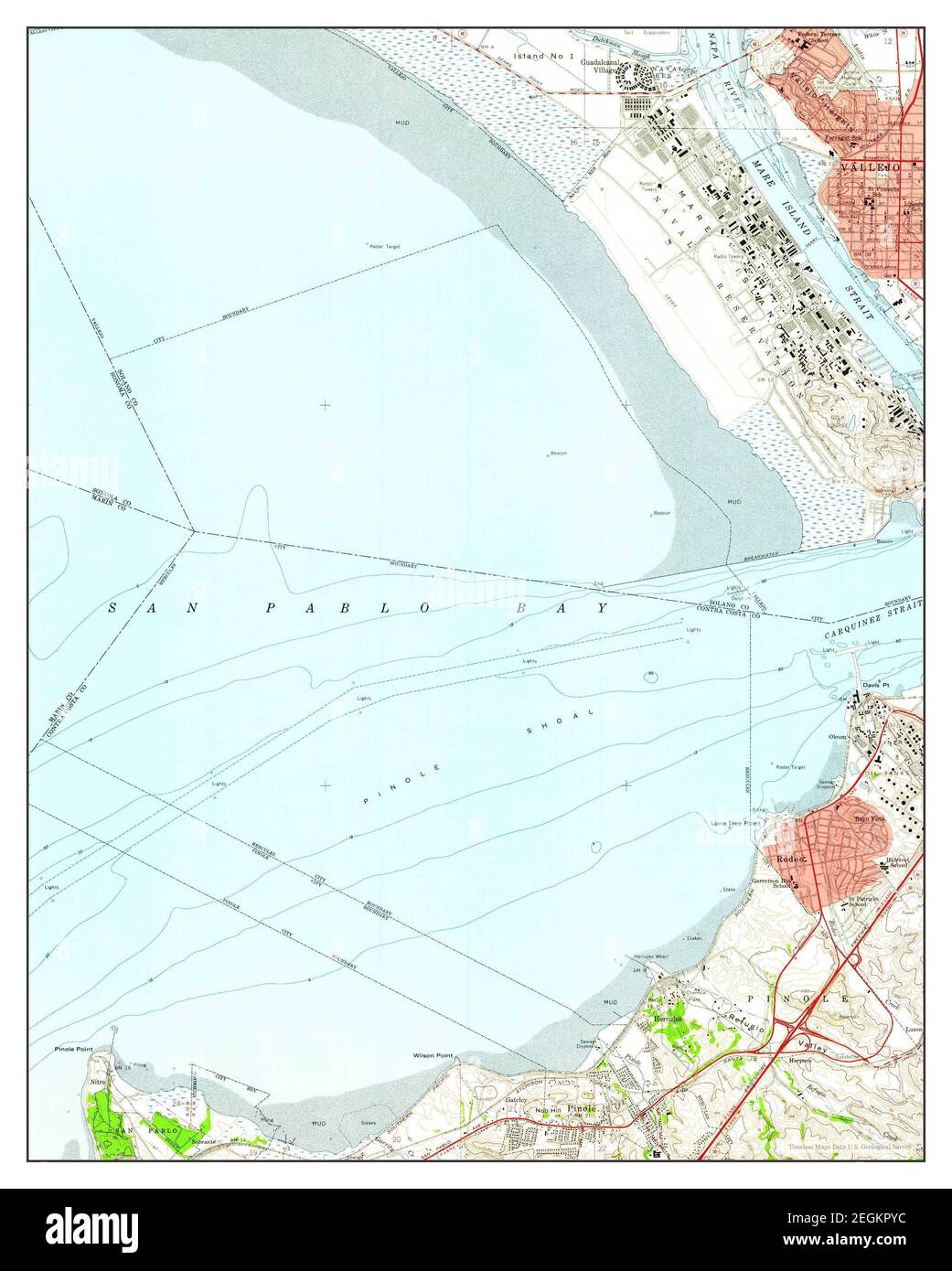 Mare Island, California, Karte 1959, 1:24000, Vereinigte Staaten von Amerika von Timeless Maps, Daten U.S. Geological Survey Stockfoto