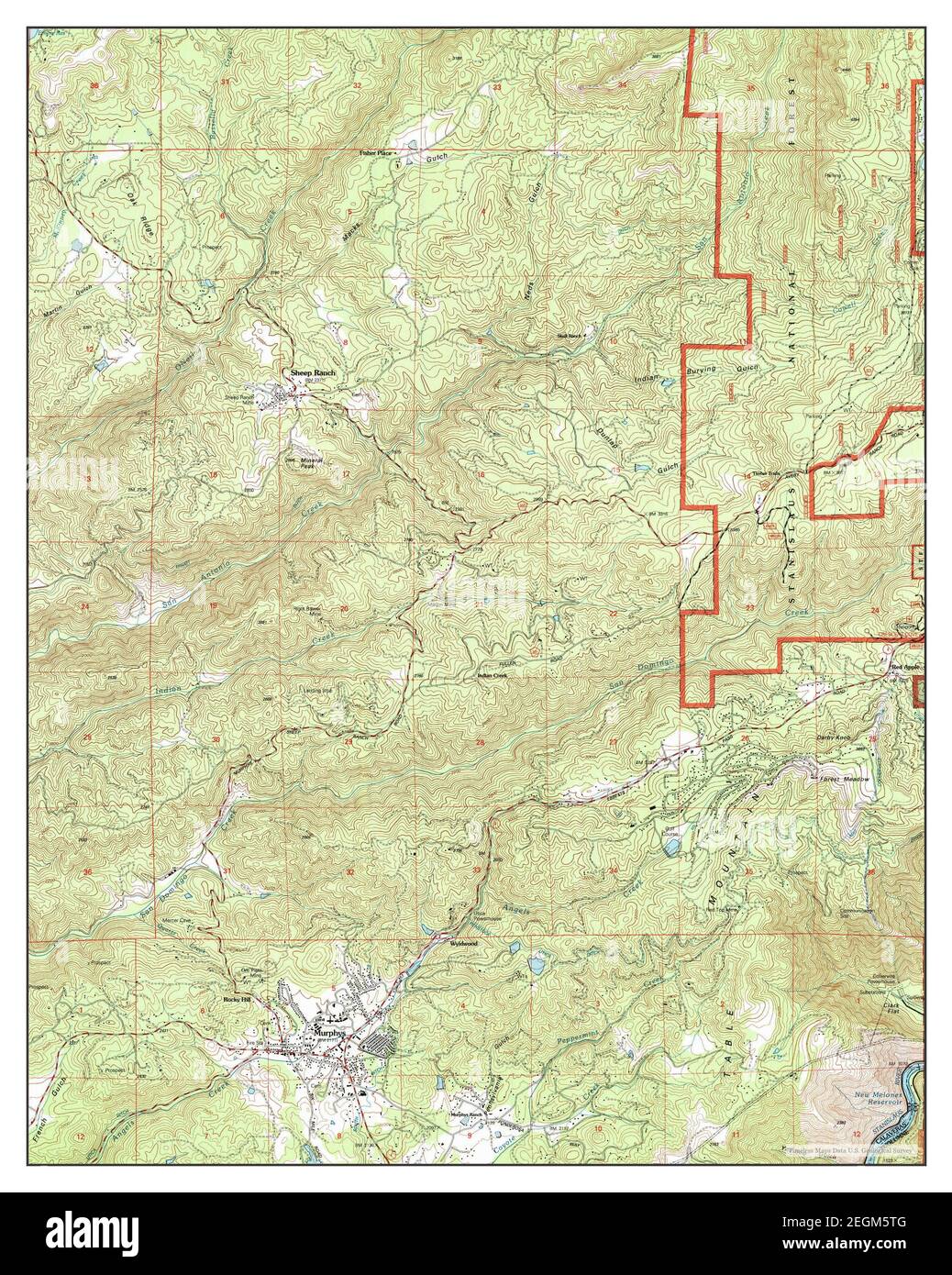 Murphys, California, Karte 2001, 1:24000, Vereinigte Staaten von Amerika von Timeless Maps, Daten U.S. Geological Survey Stockfoto