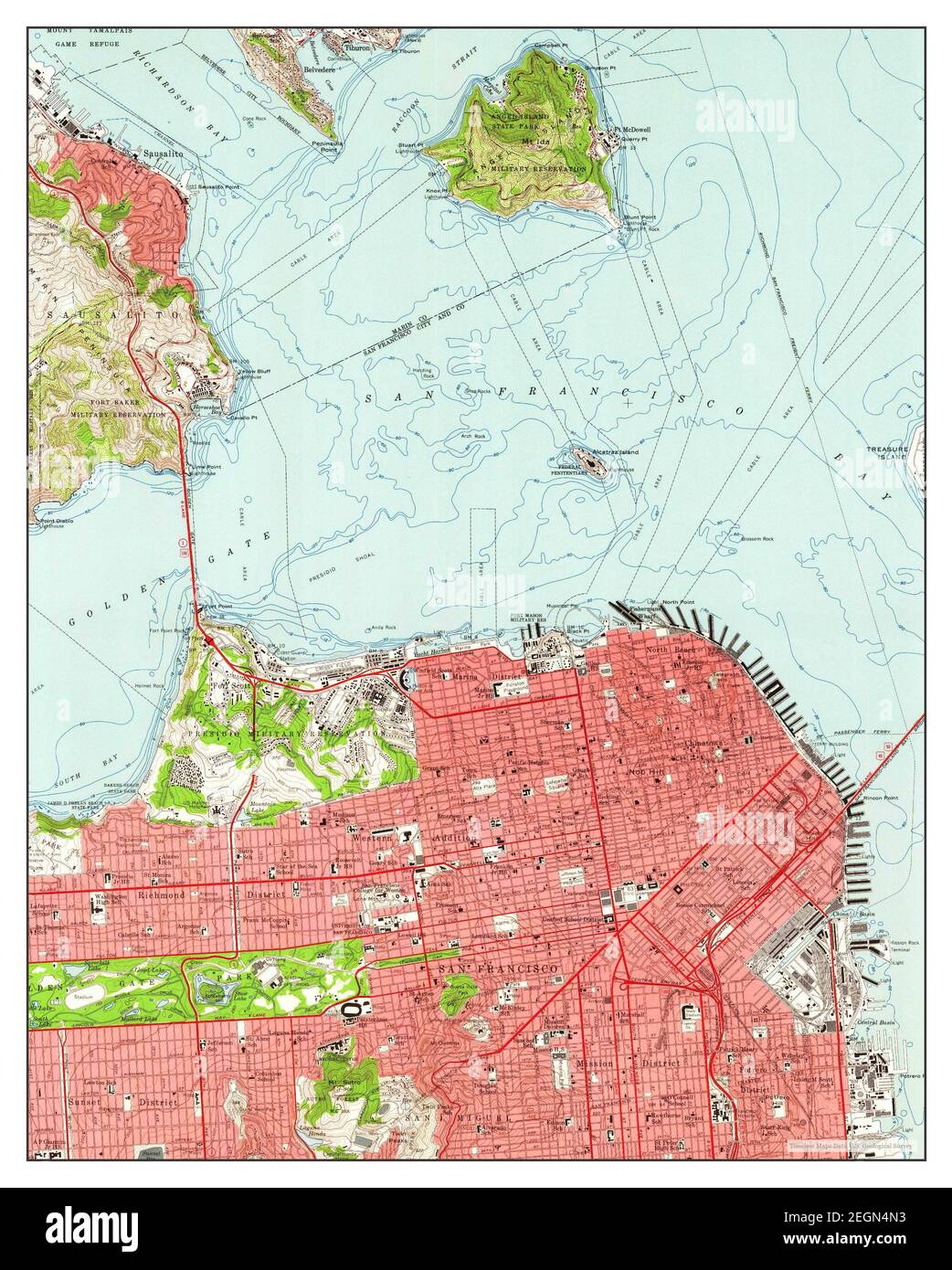 San Francisco North, California, Karte 1956, 1:24000, Vereinigte Staaten von Amerika von Timeless Maps, Daten U.S. Geological Survey Stockfoto