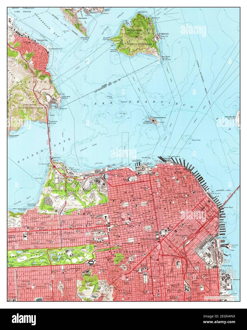 San Francisco North, California, Karte 1956, 1:24000, Vereinigte Staaten von Amerika von Timeless Maps, Daten U.S. Geological Survey Stockfoto
