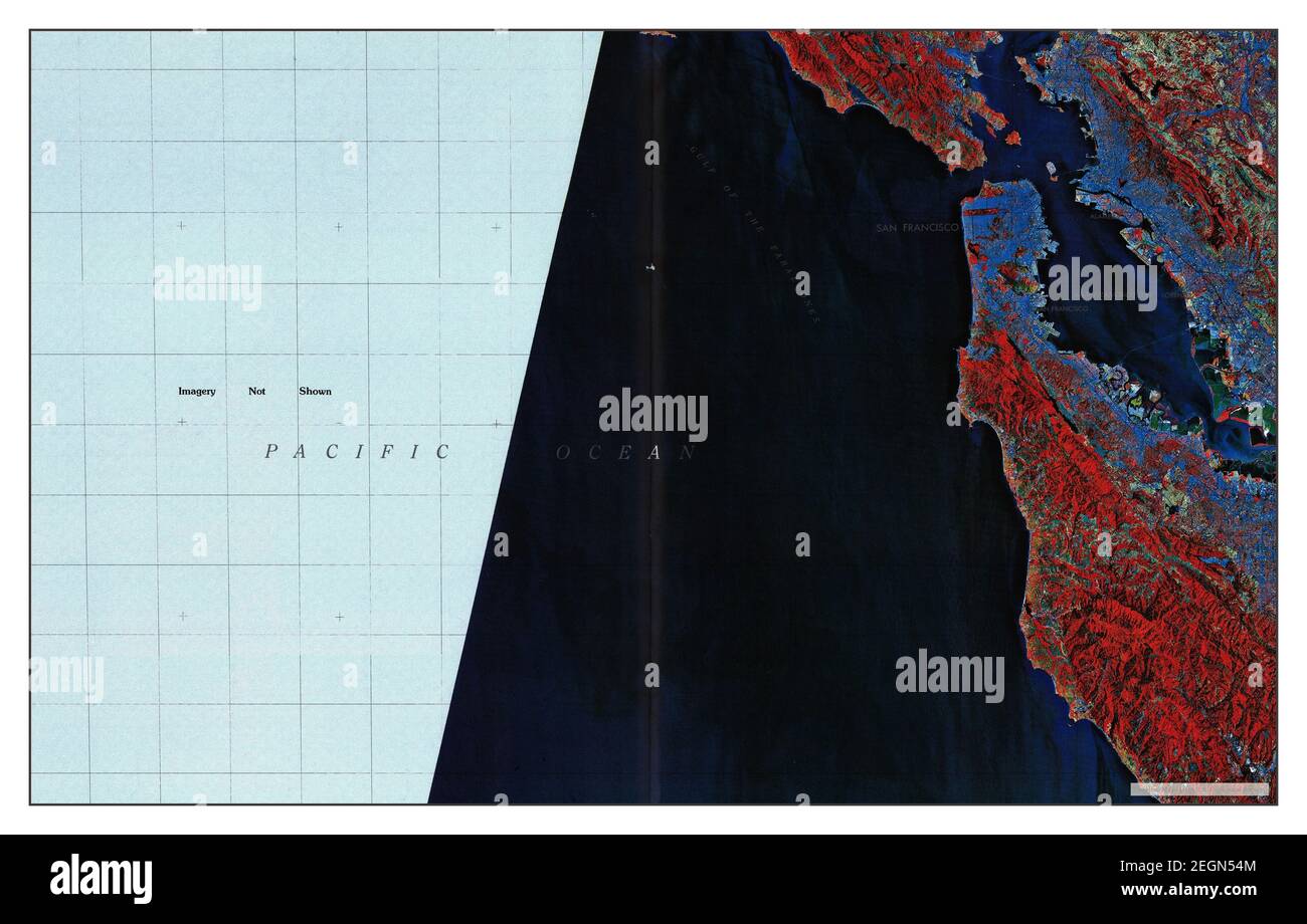 San Francisco, California, Karte 1985, 1:250000, Vereinigte Staaten von Amerika von Timeless Maps, Daten U.S. Geological Survey Stockfoto