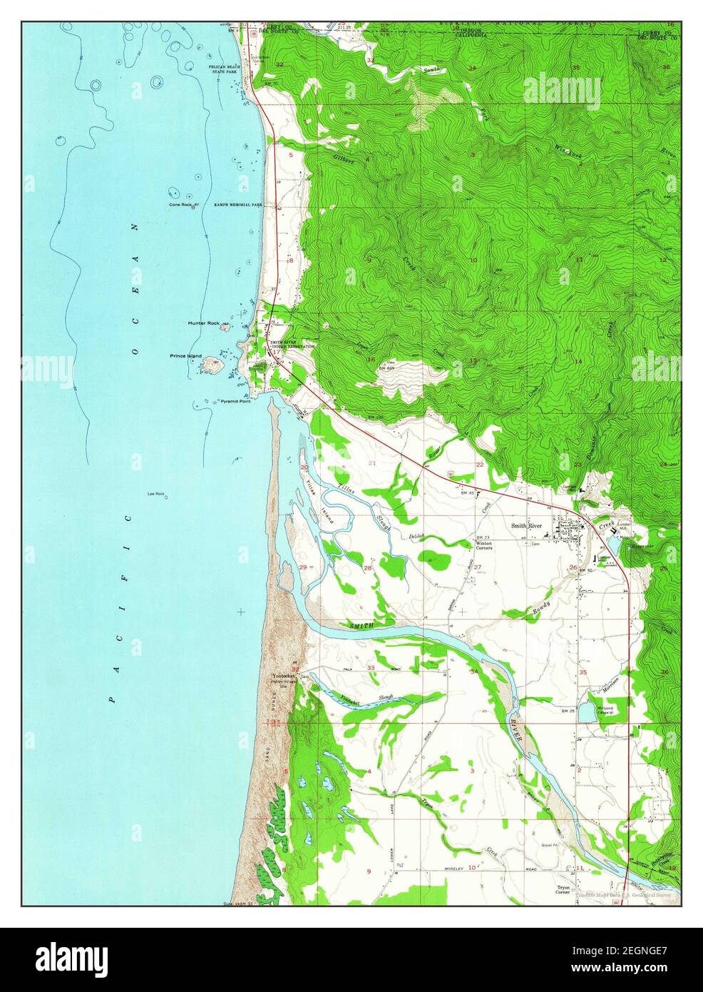 Smith River, California, Karte 1956, 1:24000, Vereinigte Staaten von Amerika von Timeless Maps, Daten U.S. Geological Survey Stockfoto