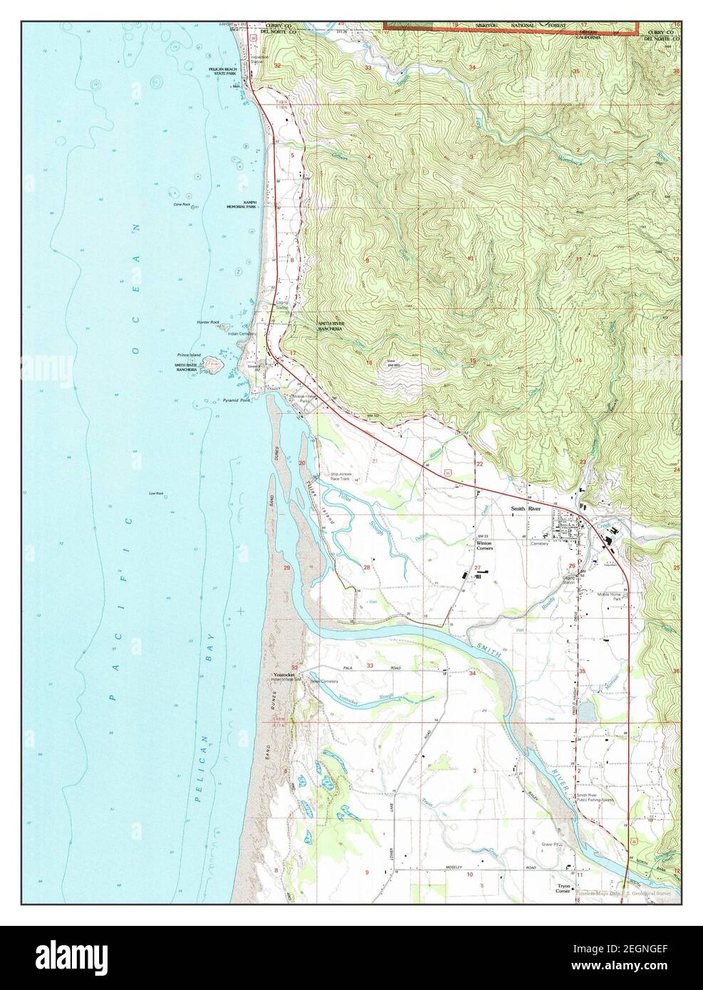 Smith River, California, Karte 1996, 1:24000, Vereinigte Staaten von Amerika von Timeless Maps, Daten U.S. Geological Survey Stockfoto