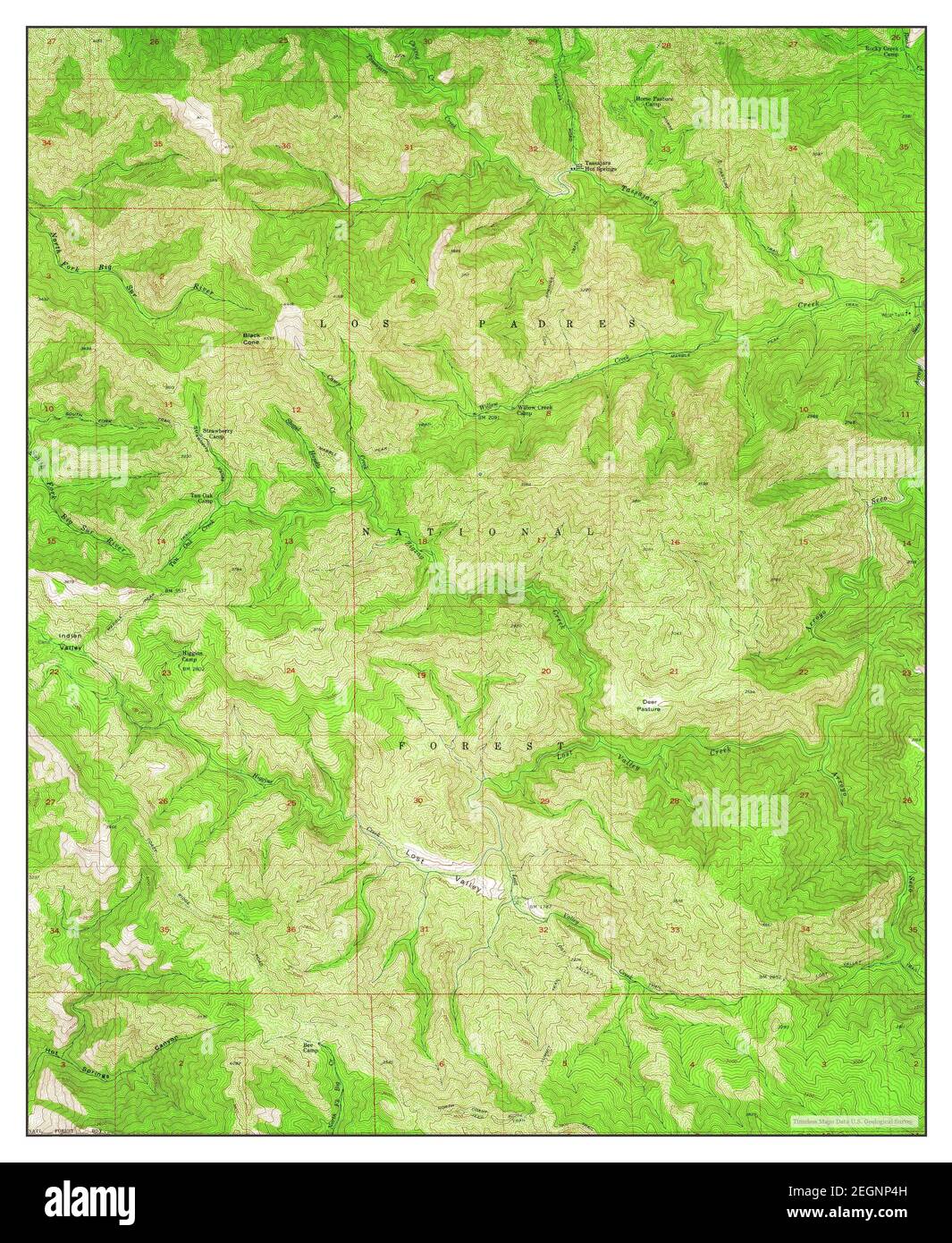 Tassajara Hot Springs, California, Karte 1956, 1:24000, Vereinigte Staaten von Amerika von Timeless Maps, Daten U.S. Geological Survey Stockfoto