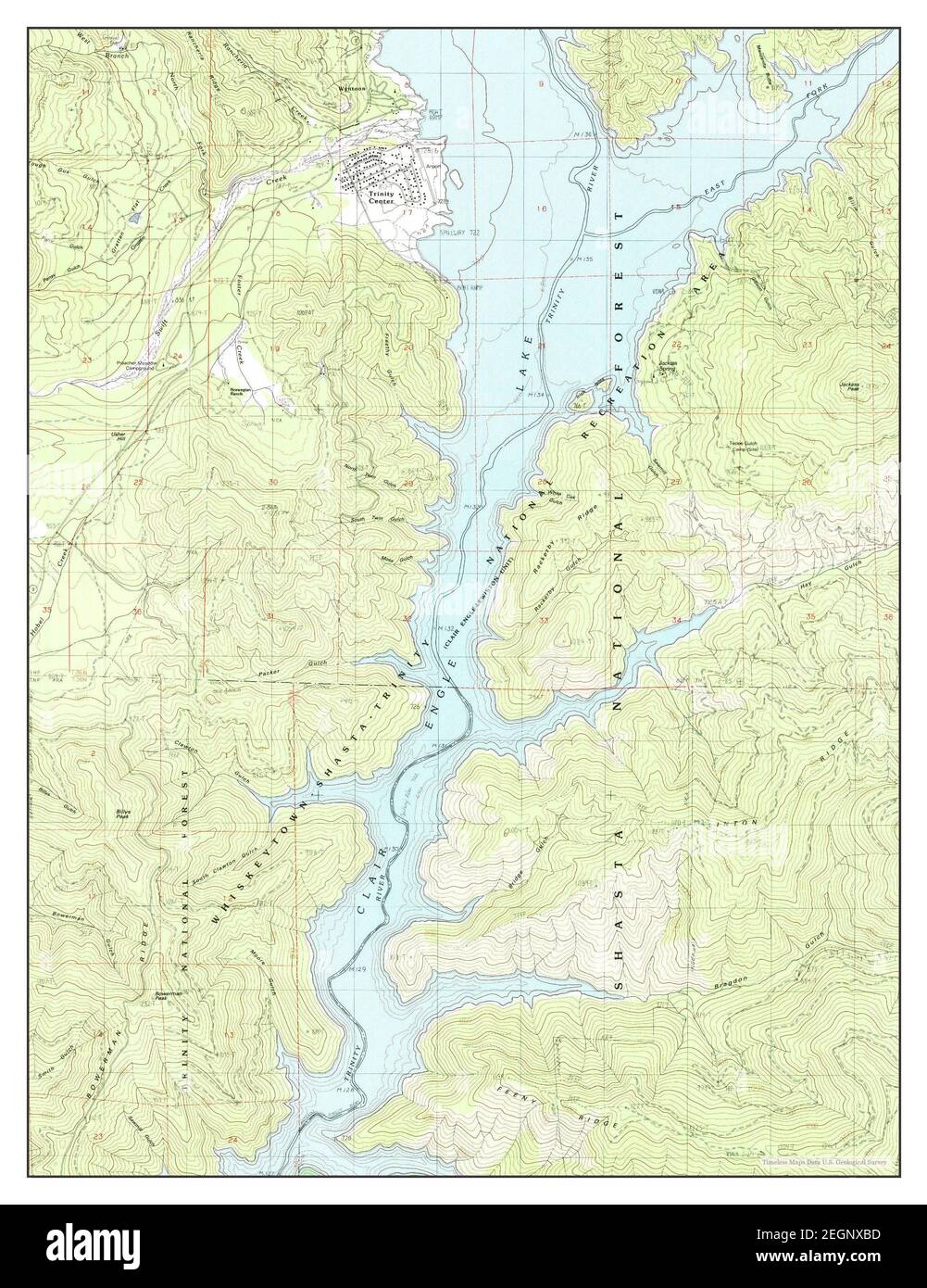 Trinity Center, California, Karte 1982, 1:24000, Vereinigte Staaten von Amerika von Timeless Maps, Daten U.S. Geological Survey Stockfoto