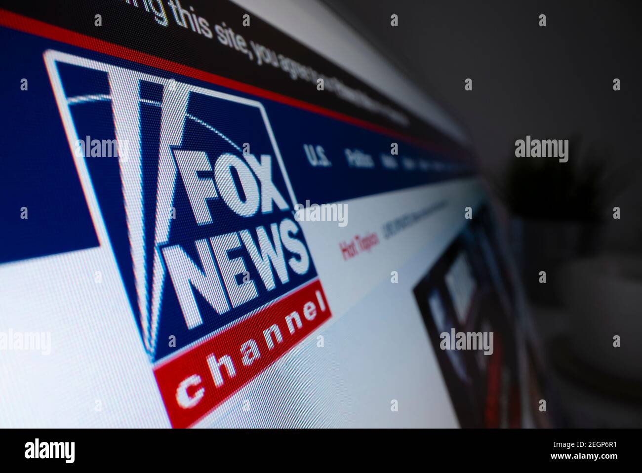 Nahaufnahme des FOX News Logos auf seiner Webseite Stockfoto