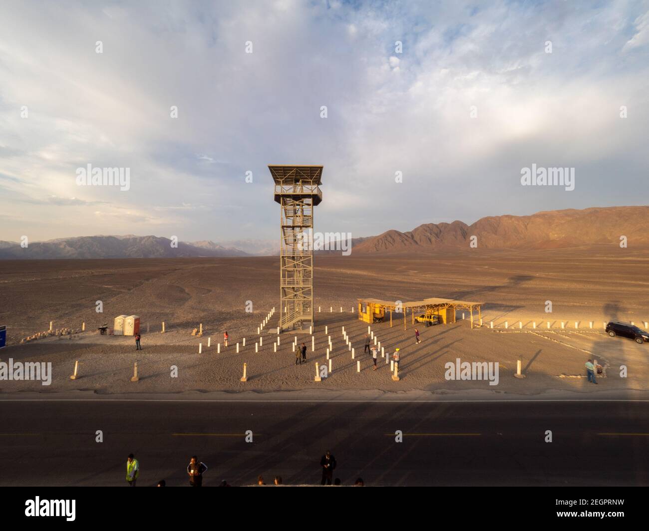 Peru, Nazca - September 29,2019 - Turm für die Öffentlichkeit in Nazca geschlossen Stockfoto