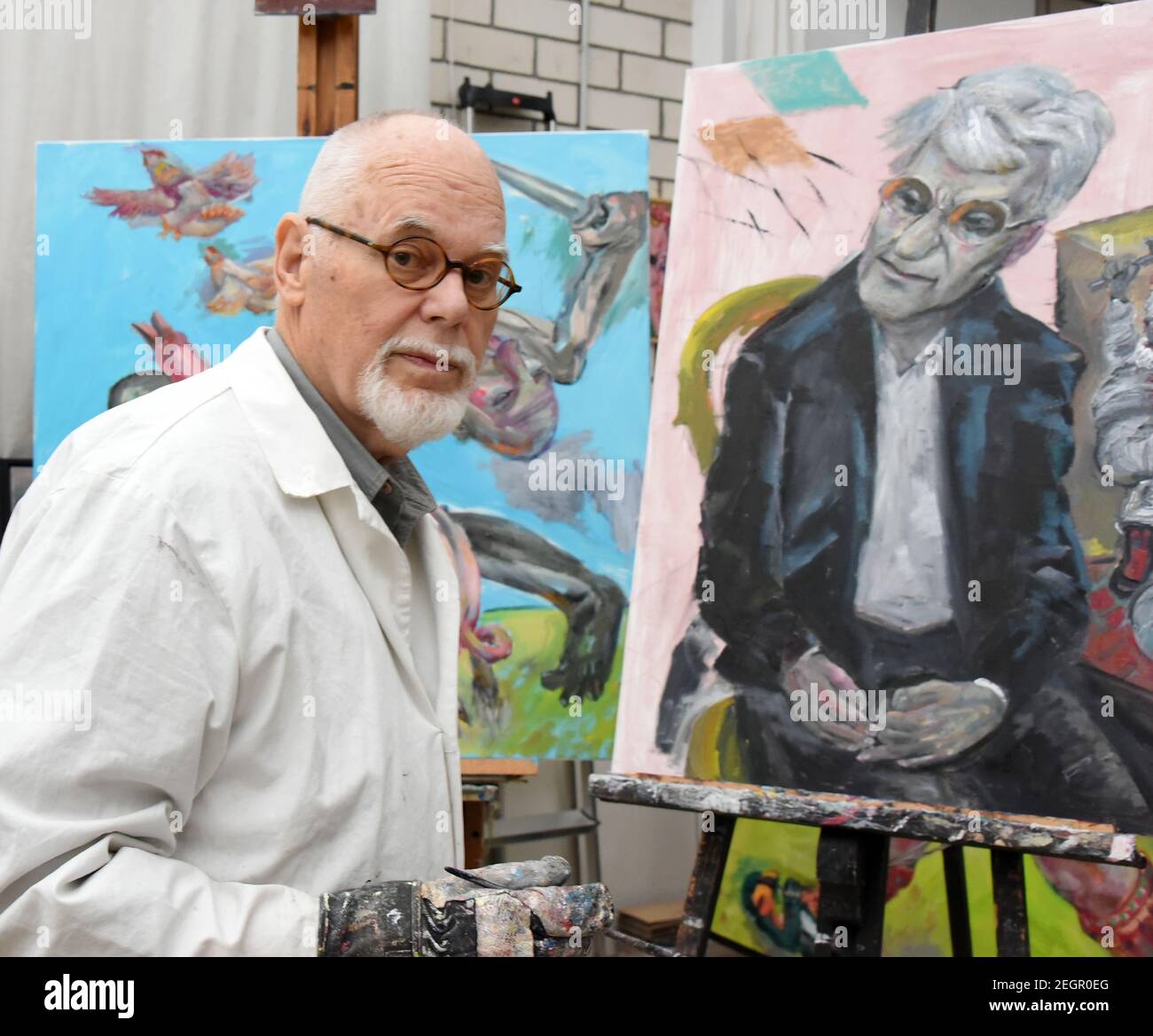 Leipzig painter sighard gille in Fotos und Bildmaterial in hoher