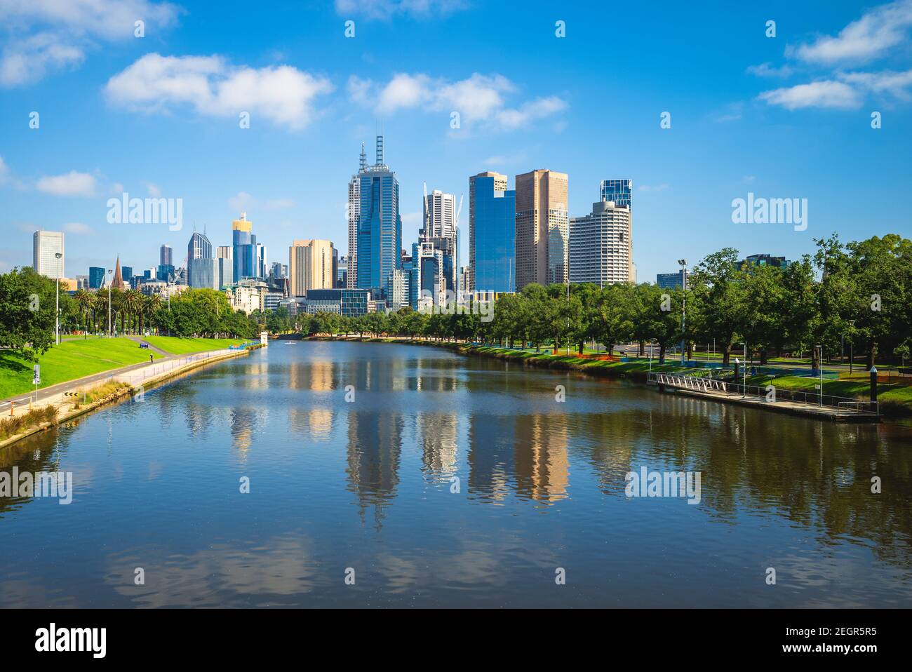 Skyline des Geschäftsviertels (CBD) von Melbourne, Australien Stockfoto