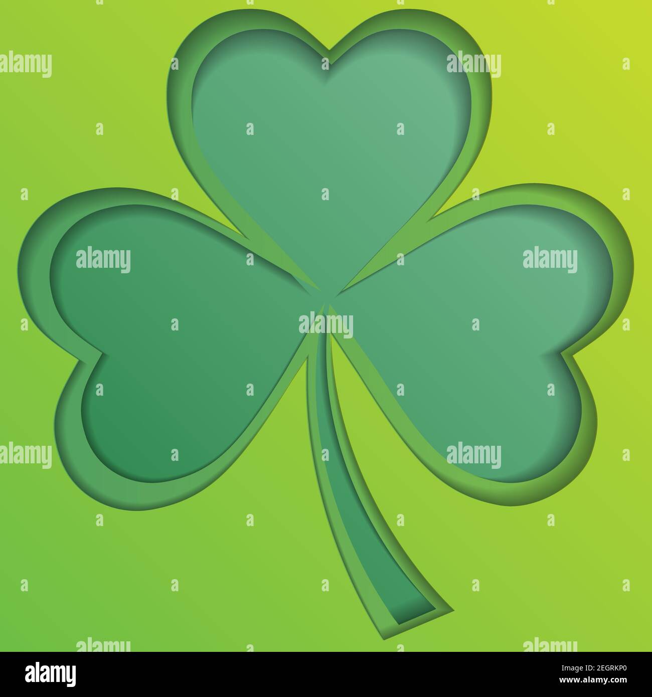 Embleme Blatt Klee. Irischer Kleeblatt hinterläßt Hintergrund für Happy St. Patrick s Day. EPS 10 Stock Vektor