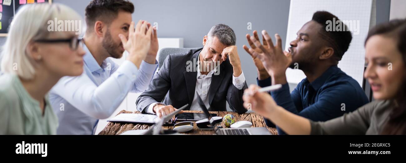 Business Conflict Argument Und Stress. Mobbing Stockfoto