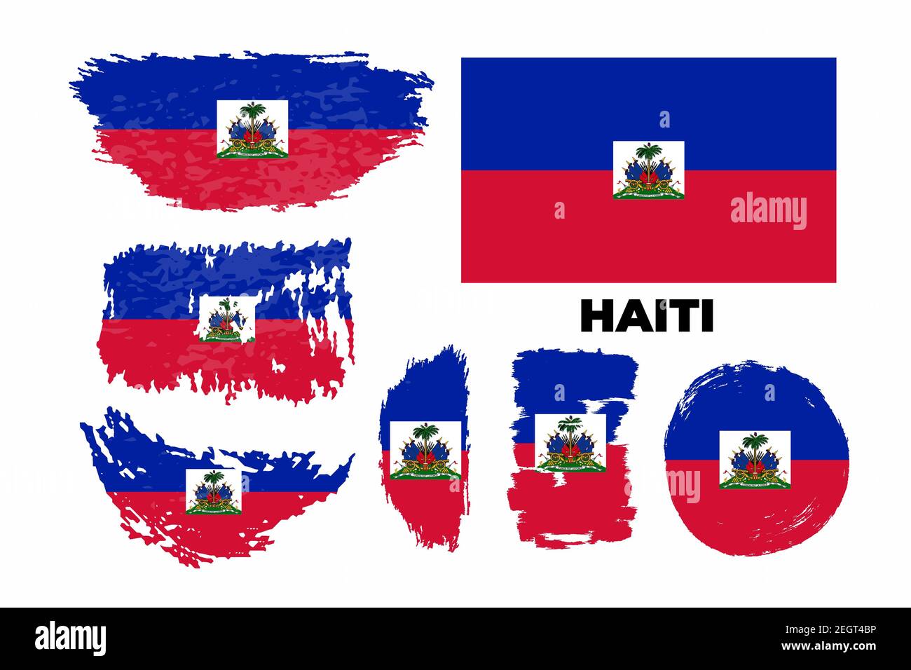 Grunge Stil Pinsel gemalt Haiti Flagge Illustration Stock Vektor