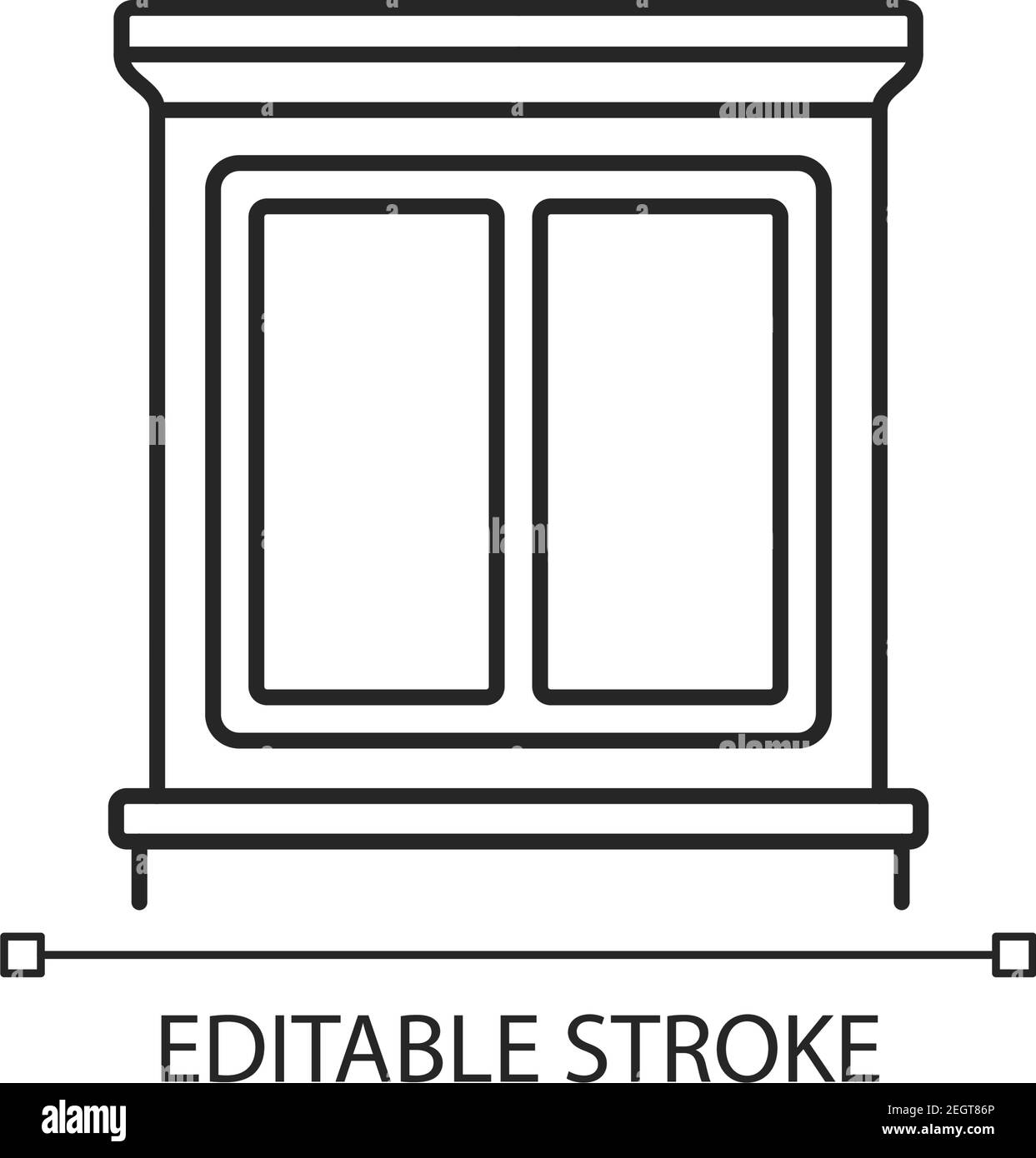 Lineares Symbol für Fensterinnenverkleidung Stock Vektor