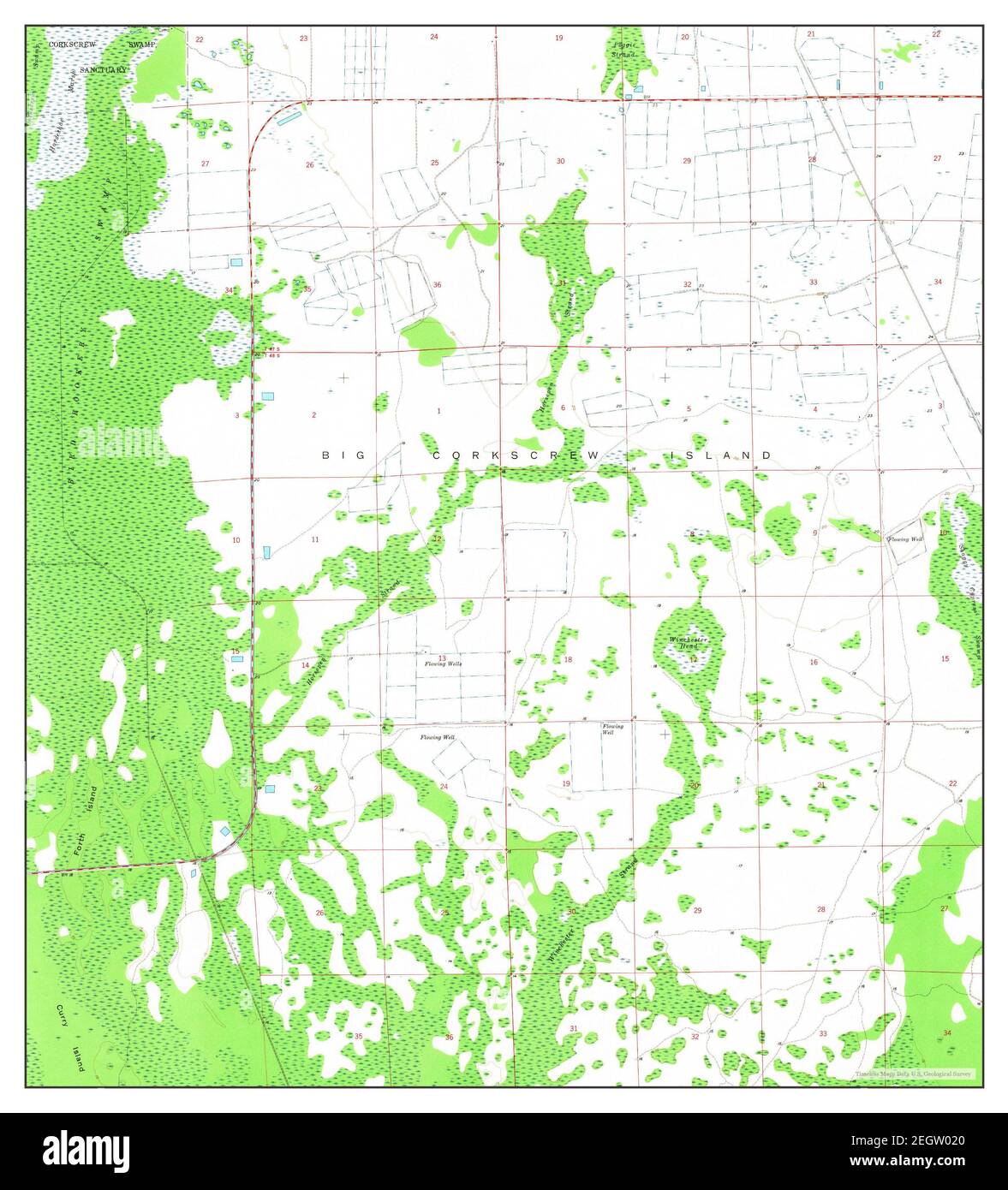 Korkenzieher SE, Florida, Karte 1958, 1:24000, Vereinigte Staaten von Amerika von Timeless Maps, Daten U.S. Geological Survey Stockfoto