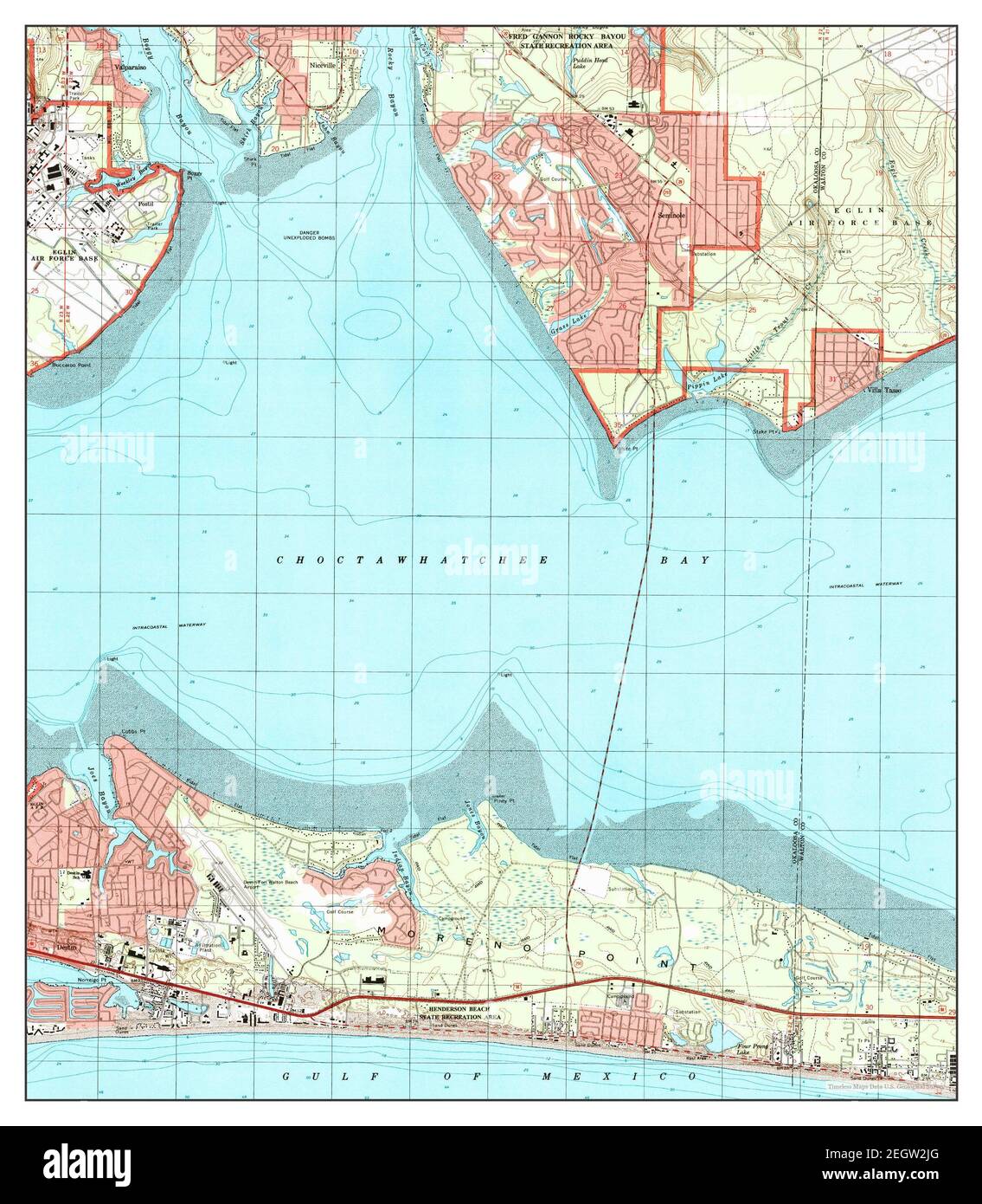 Destin, Florida, Karte 1994, 1:24000, Vereinigte Staaten von Amerika von Timeless Maps, Daten U.S. Geological Survey Stockfoto