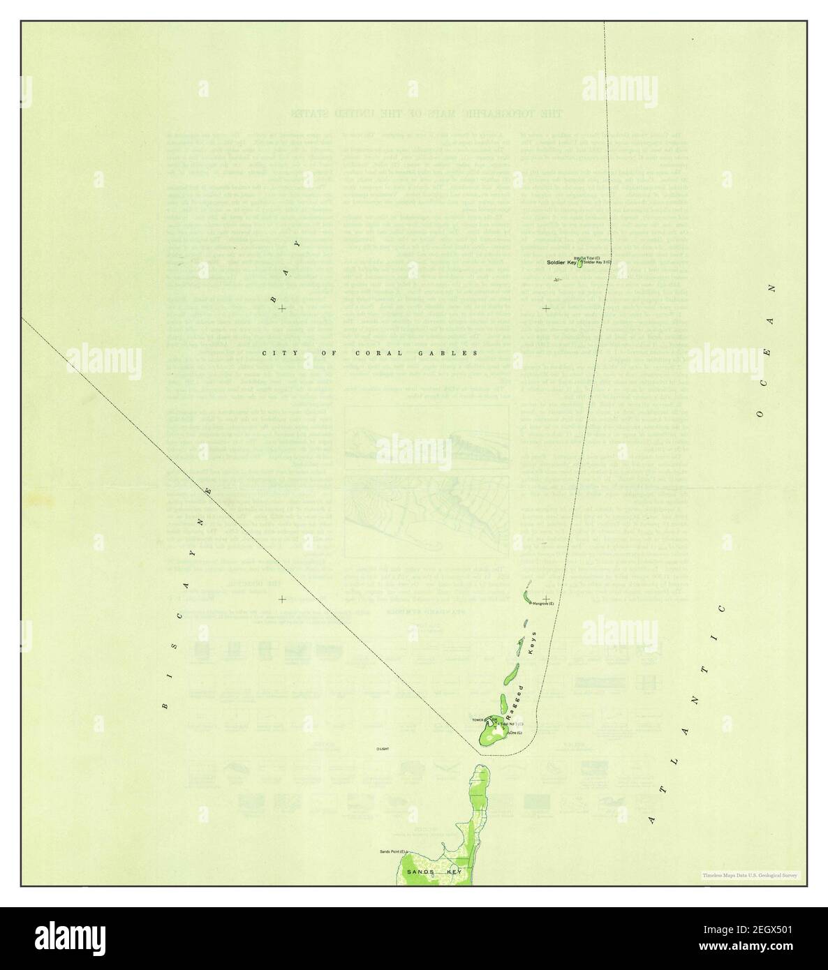 Soldier Key, Florida, Karte 1948, 1:24000, Vereinigte Staaten von Amerika von Timeless Maps, Daten U.S. Geological Survey Stockfoto