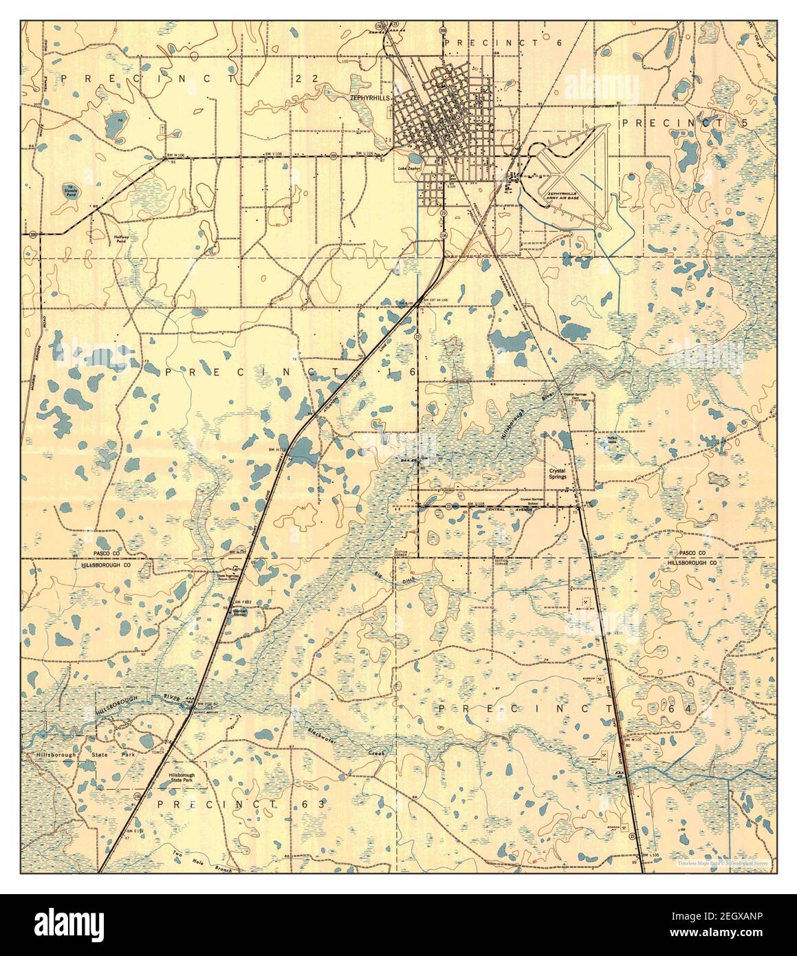 Zephyrhills, Florida, Karte 1947, 1:24000, Vereinigte Staaten von Amerika von Timeless Maps, Daten U.S. Geological Survey Stockfoto