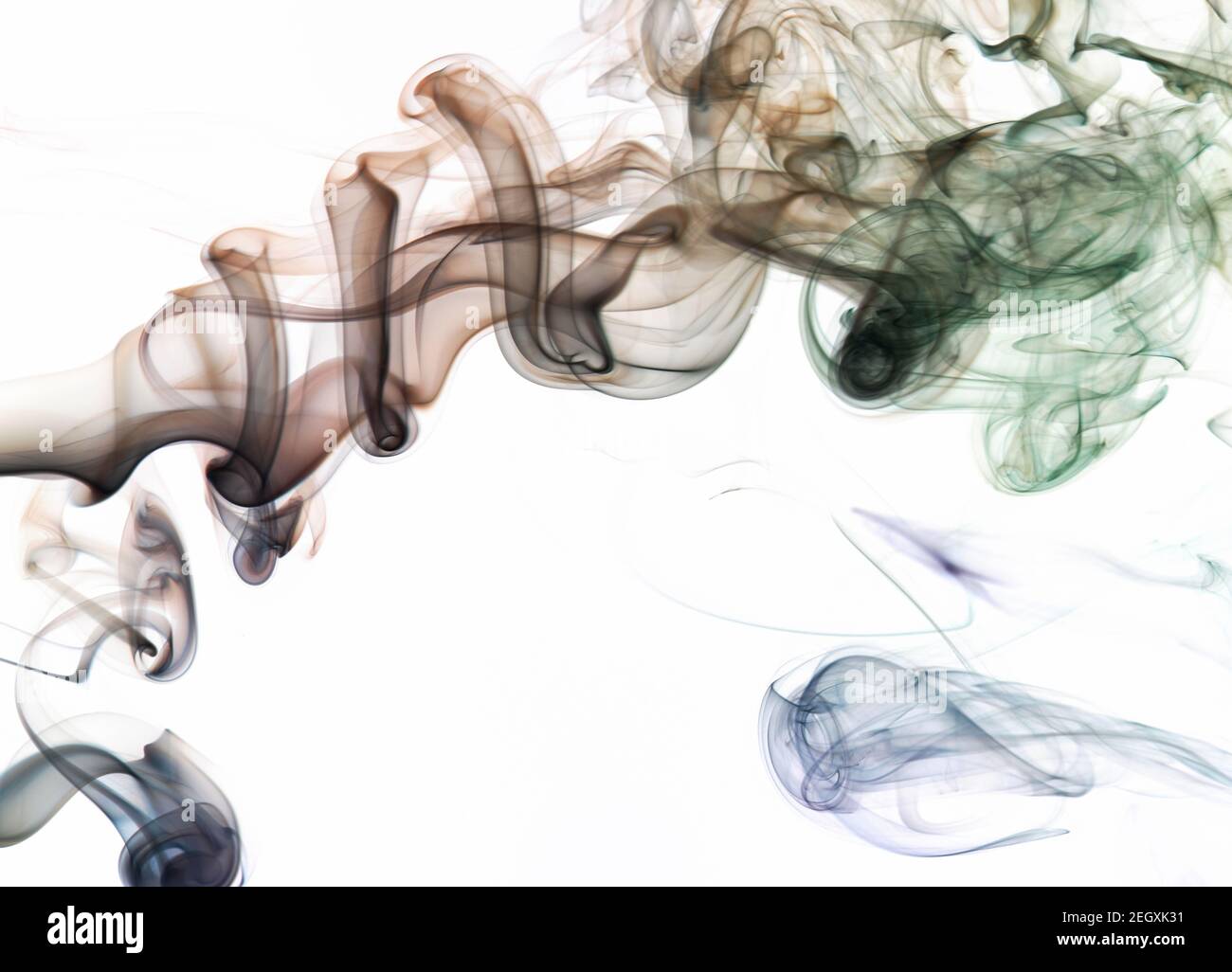 Abstrakte Licht Rauch Kurve wirbelt Hintergrund isoliert auf weißem Hintergrund Stockfoto