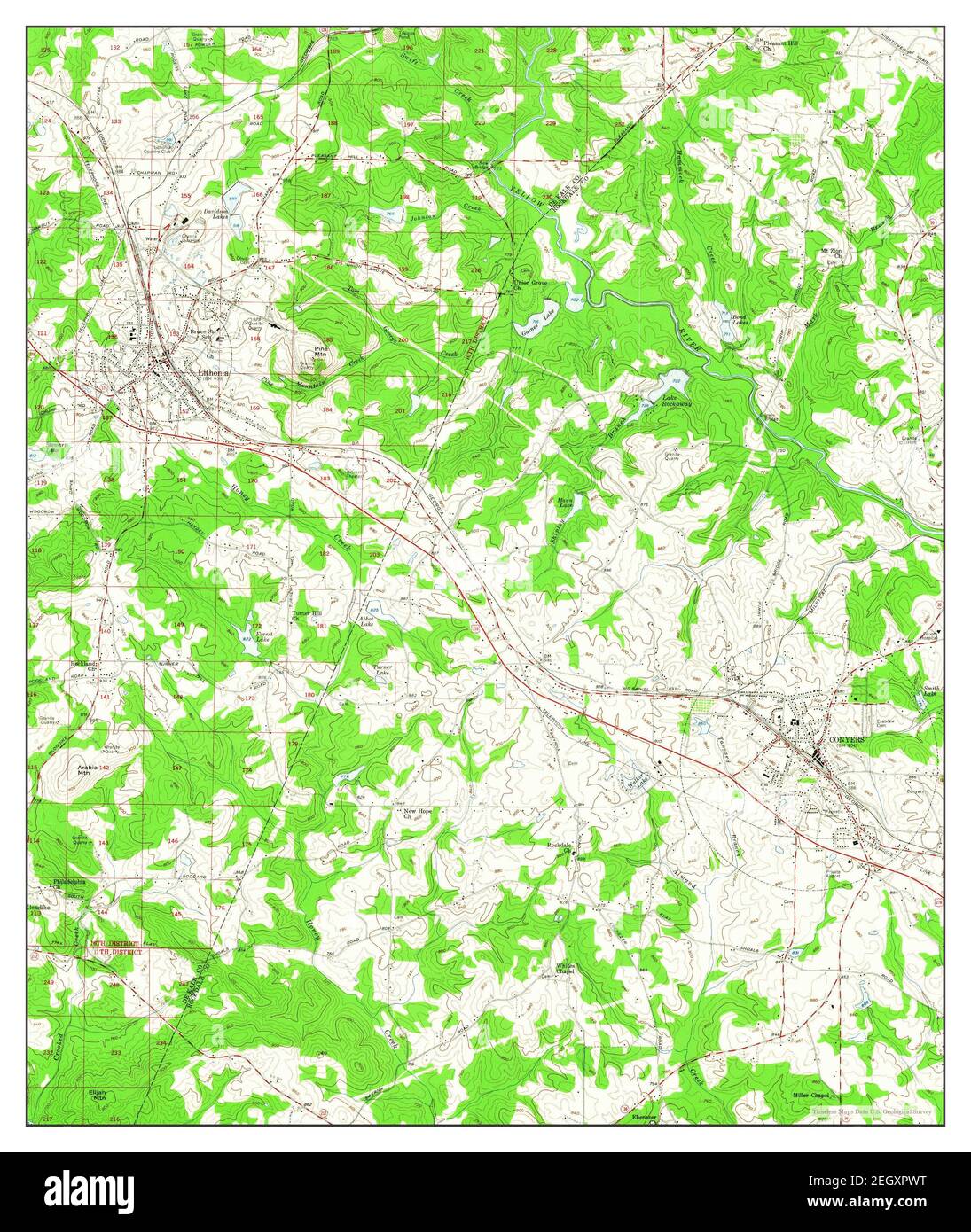 Conyers, Georgia, Karte 1956, 1:24000, Vereinigte Staaten von Amerika von Timeless Maps, Daten U.S. Geological Survey Stockfoto