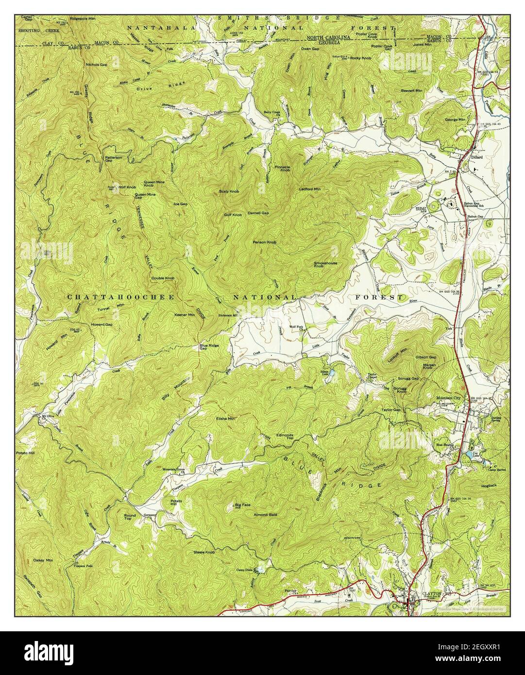 Dillard, Georgia, Karte 1946, 1:24000, Vereinigte Staaten von Amerika von Timeless Maps, Daten U.S. Geological Survey Stockfoto