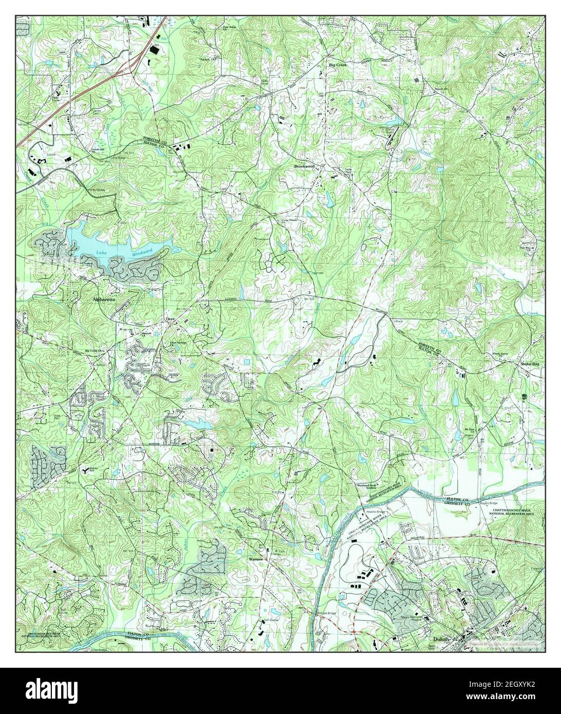 Duluth, Georgia, Karte 1992, 1:24000, Vereinigte Staaten von Amerika von Timeless Maps, Daten U.S. Geological Survey Stockfoto