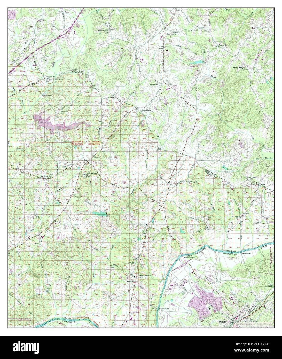 Duluth, Georgia, Karte 1956, 1:24000, Vereinigte Staaten von Amerika von Timeless Maps, Daten U.S. Geological Survey Stockfoto