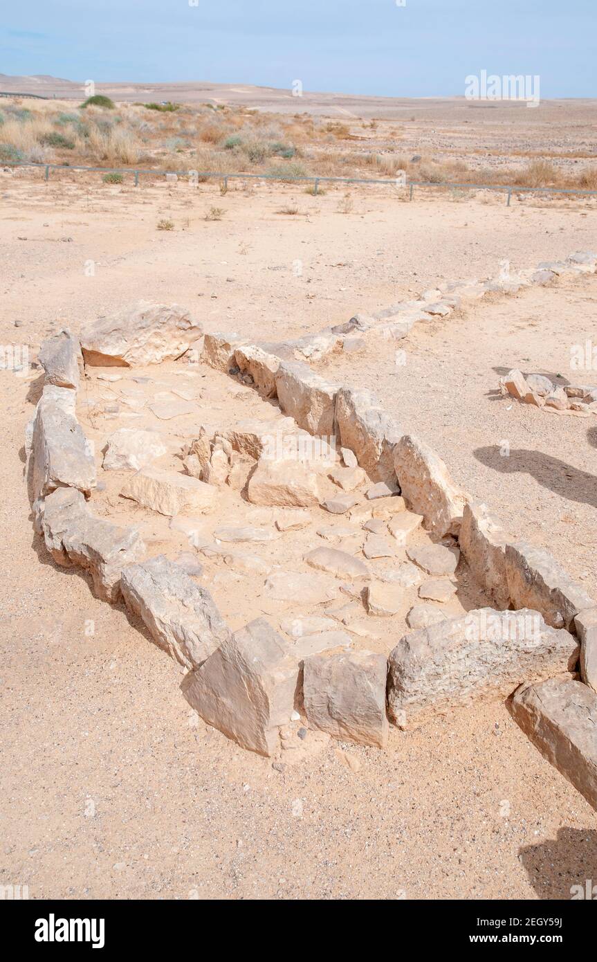 Leopard-Tempel eine prähistorische Kultstätte in der Uvda-Tal Wüstenregion, Negev, Israel. Diese Website wurde datiert auf die Bronzezeit Stockfoto