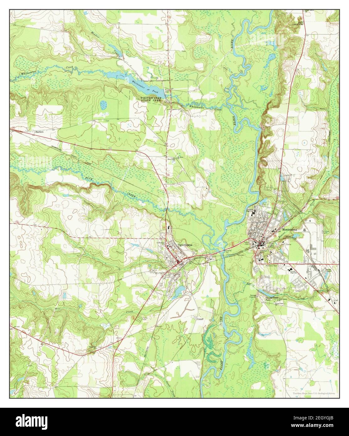 Montezuma, Georgia, Karte 1971, 1:24000, Vereinigte Staaten von Amerika von Timeless Maps, Daten U.S. Geological Survey Stockfoto