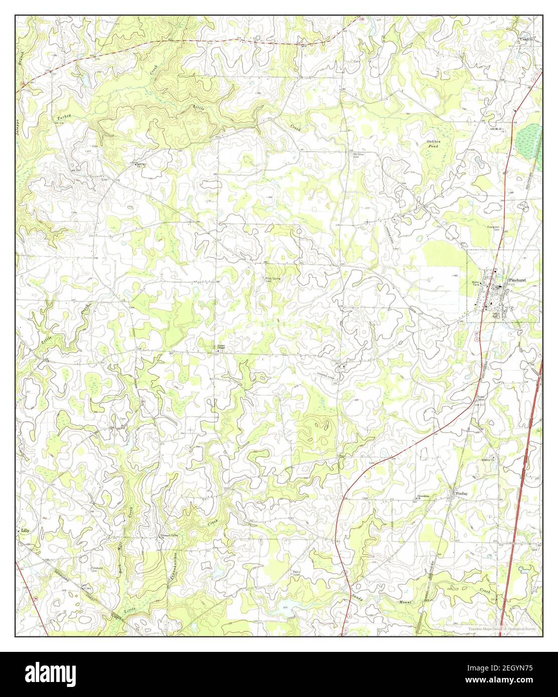 Pinehurst, Georgia, Karte 1971, 1:24000, Vereinigte Staaten von Amerika von Timeless Maps, Daten U.S. Geological Survey Stockfoto