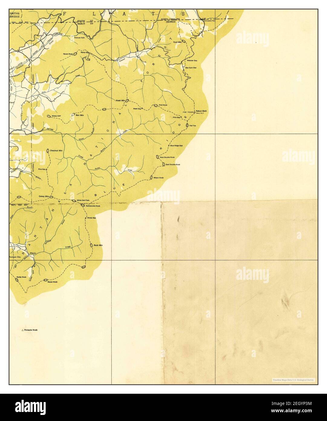 Rabun bald, Georgia, map 1935, 1:24000, Vereinigte Staaten von Amerika von Timeless Maps, Data U.S. Geological Survey Stockfoto
