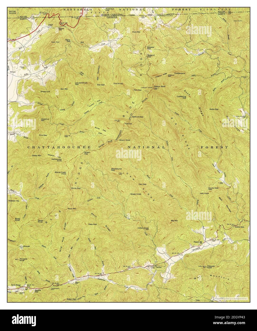 Rabun bald, Georgia, map 1946, 1:24000, Vereinigte Staaten von Amerika von Timeless Maps, Data U.S. Geological Survey Stockfoto