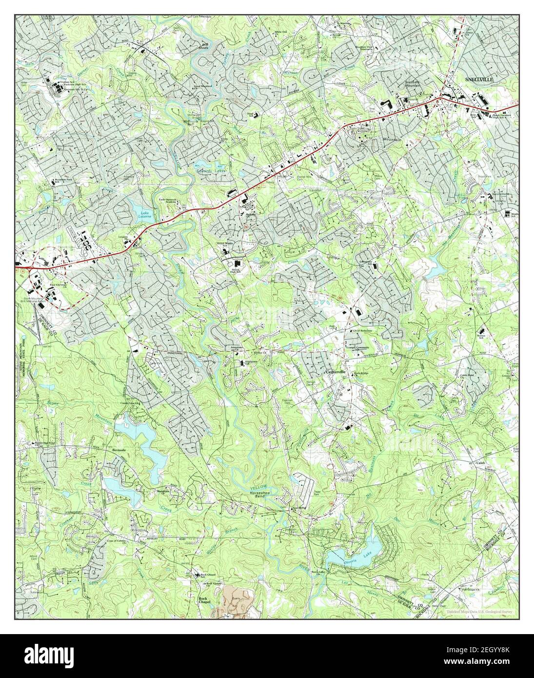 Snellville, Georgia, Karte 1992, 1:24000, Vereinigte Staaten von Amerika von Timeless Maps, Daten U.S. Geological Survey Stockfoto