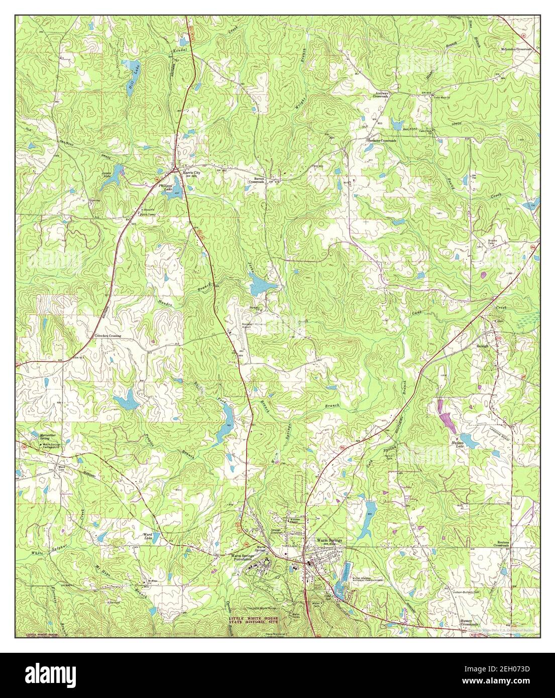 Warm Springs, Georgia, Karte 1971, 1:24000, Vereinigte Staaten von Amerika von Timeless Maps, Daten U.S. Geological Survey Stockfoto