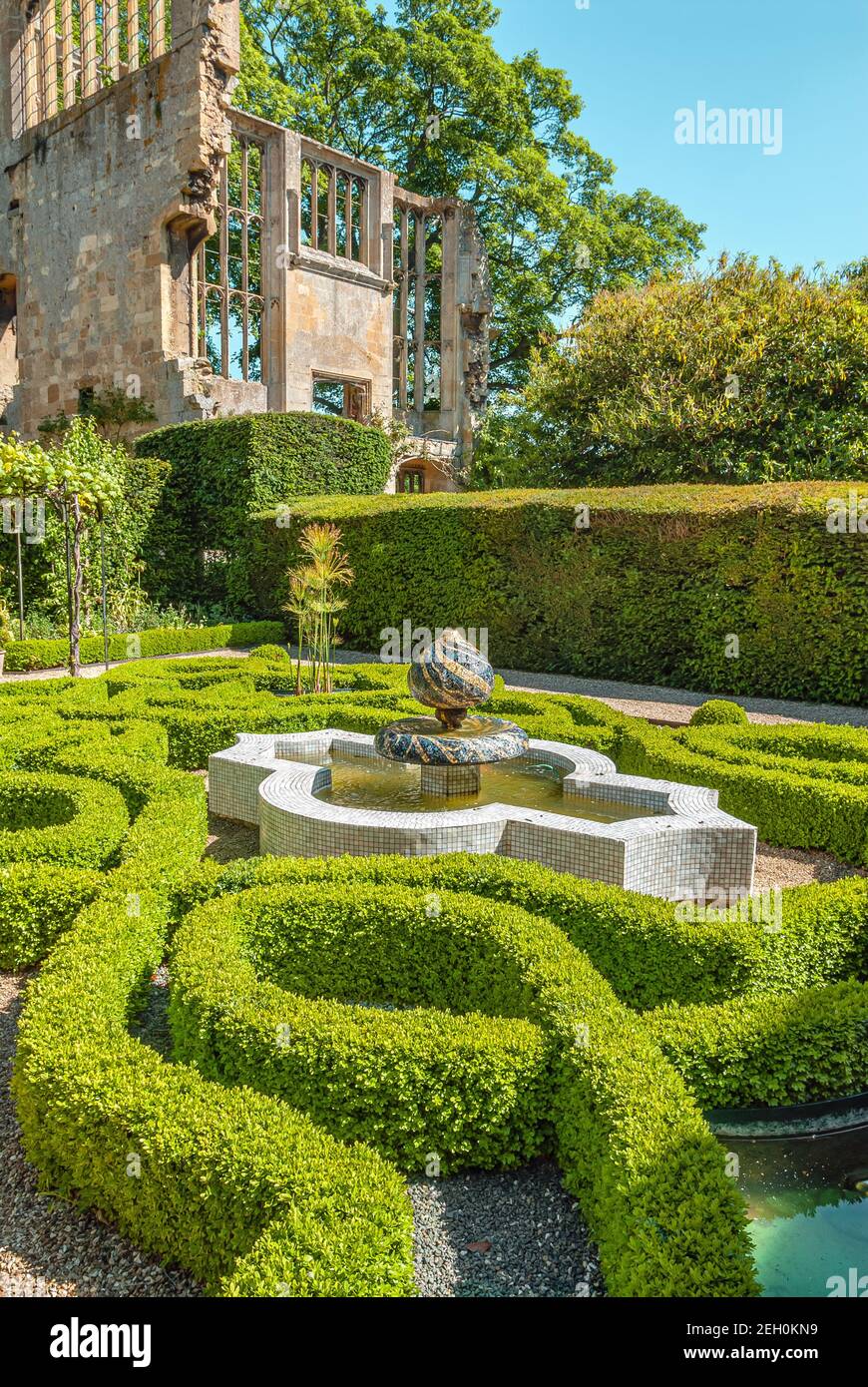 The Knot Garden at Sudeley Castle in der Nähe von Winchcombe, Gloucestershire, England Stockfoto