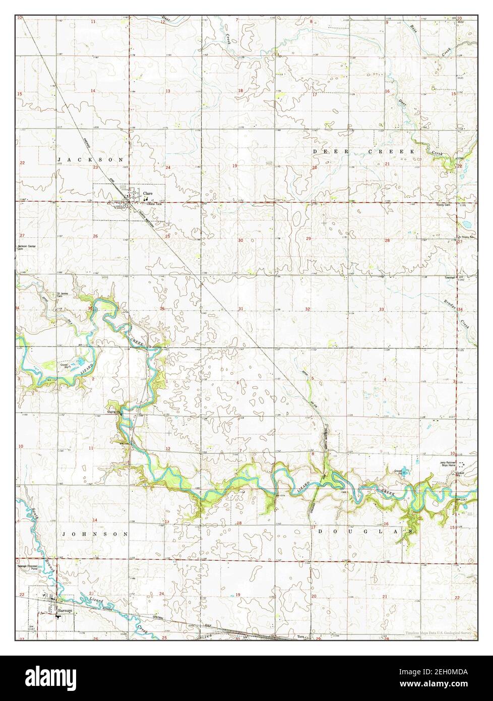 Clare, Iowa, Karte 1979, 1:24000, Vereinigte Staaten von Amerika von Timeless Maps, Daten U.S. Geological Survey Stockfoto