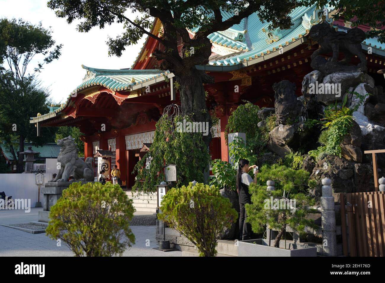 Berühmter Tenjin-Schrein in Tokio Stockfoto