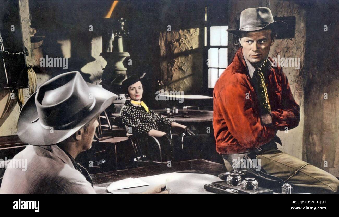 BACKLASH 1956 Universal-Internationaler Film mit Richard Widmark und Donna Reed. Stockfoto
