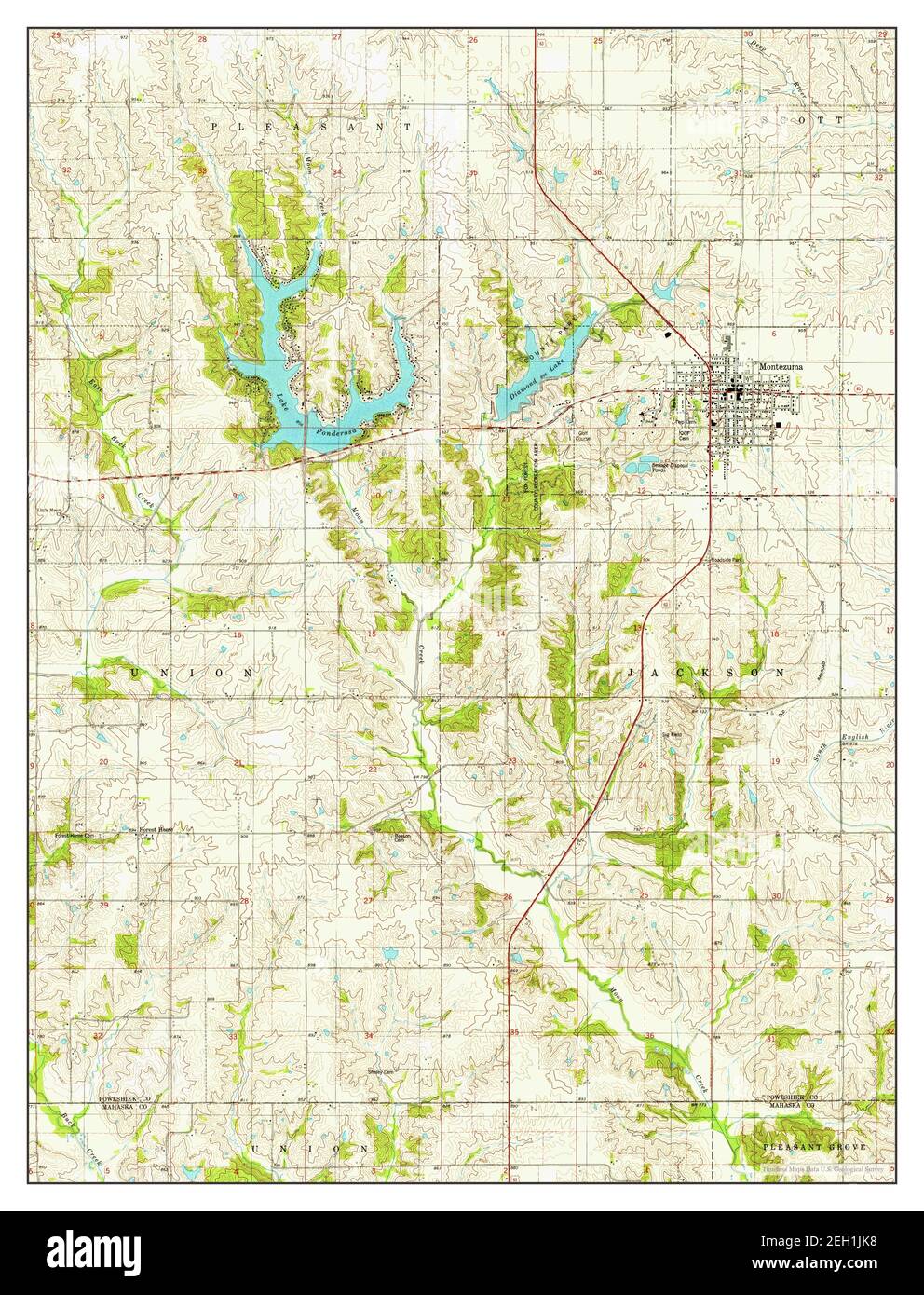 Montezuma, Iowa, Karte 1979, 1:24000, Vereinigte Staaten von Amerika von Timeless Maps, Daten U.S. Geological Survey Stockfoto