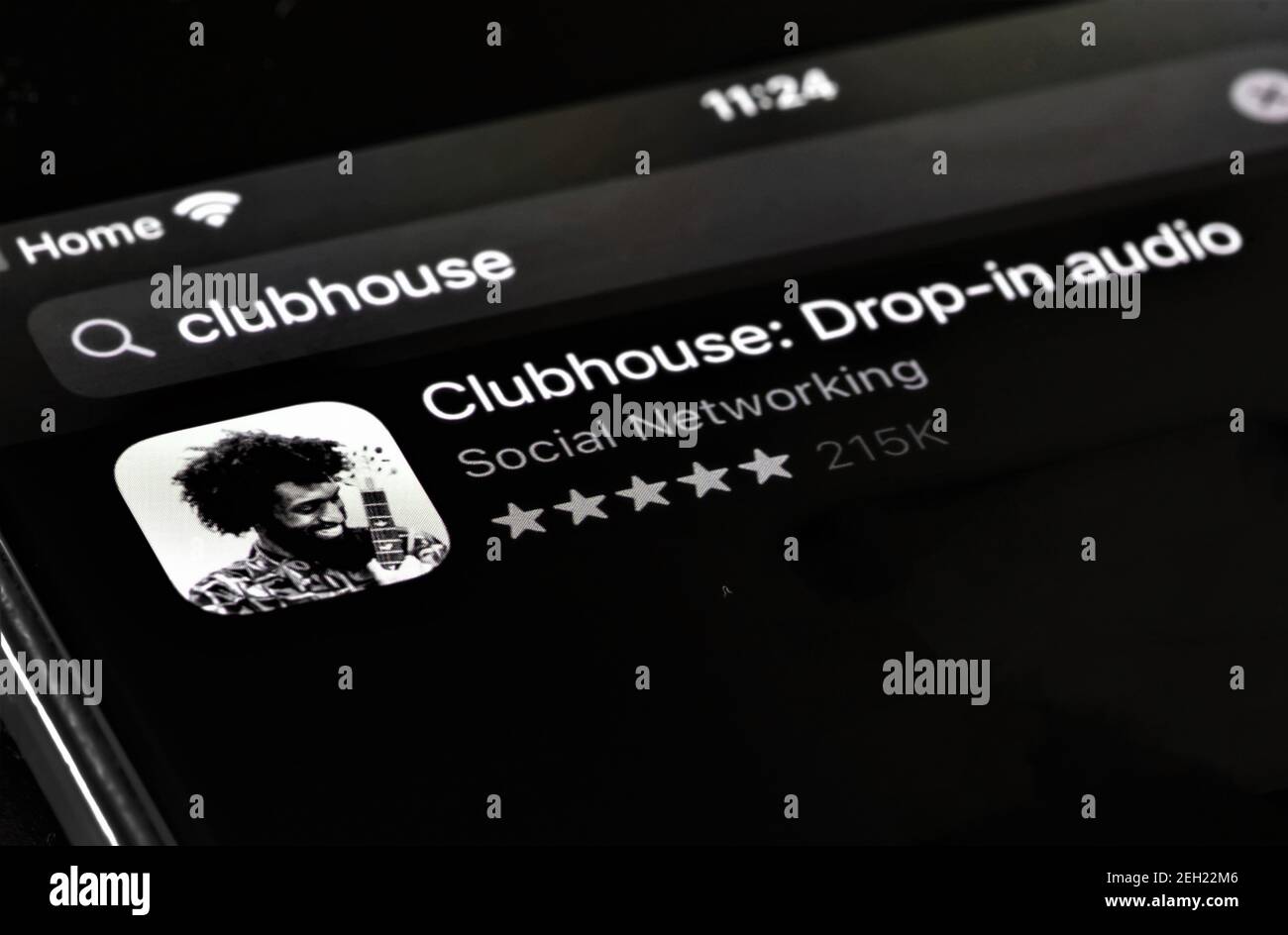 Clubhouse App ist eine neue Art von Social Network auf der Basis von Sprache, wo Menschen auf der ganzen Welt zusammenkommen, um zu reden, zuzuhören und voneinander zu lernen Stockfoto