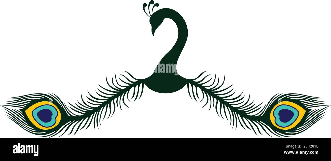 Abstrakt Pfau Kleiderbügel Luxus Mode Symbol Vektor Konzept Design Stock Vektor