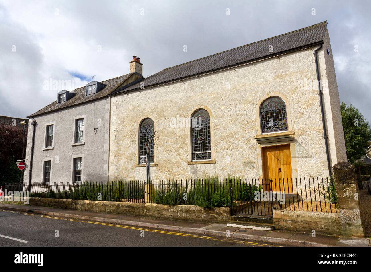 Das Julia und Hans Rausing Gebäude (Athelstan Museum, früher die Mährische Kirche) in Malmesbury, Wiltshire, Großbritannien. Stockfoto