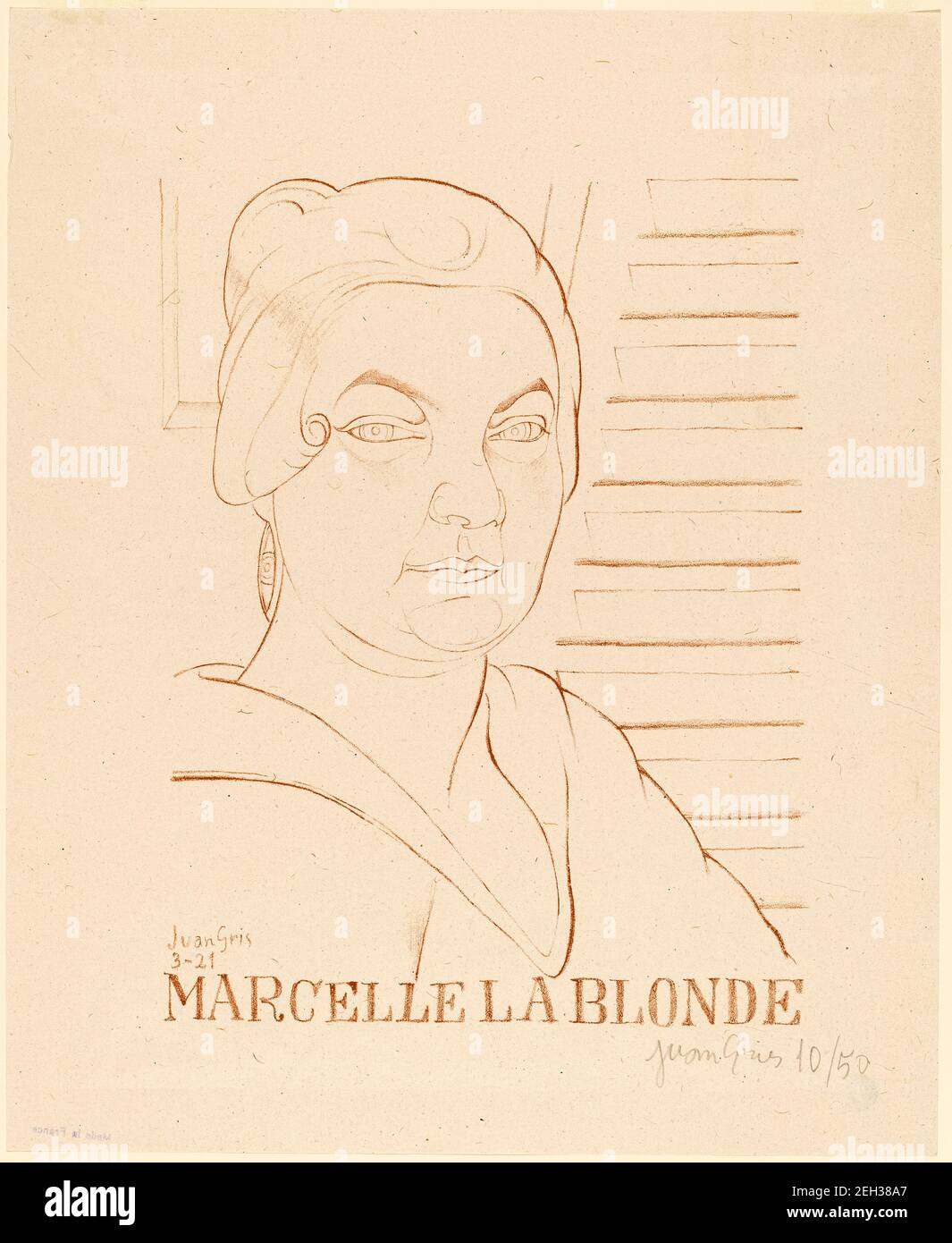 Juan Gris, Lithographie, Marcelle la Blonde, 1921 Stockfoto