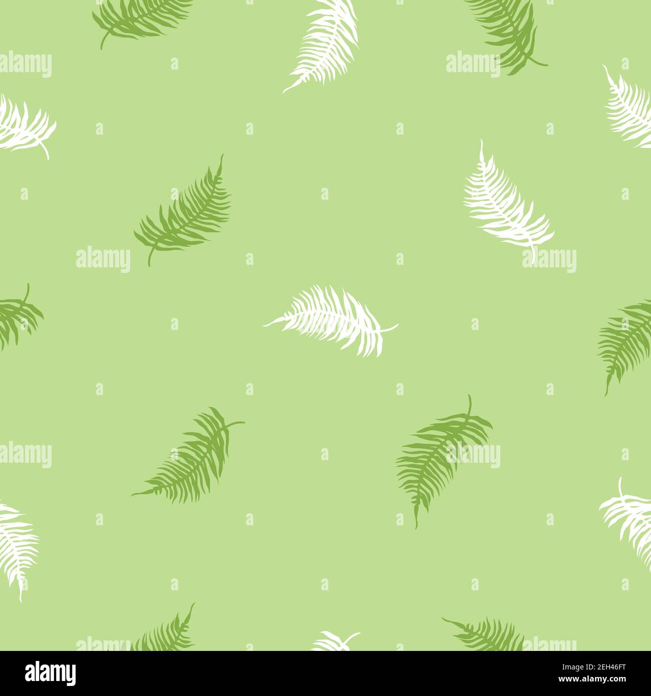 Vektor nahtloses Muster von tropischen Farnblättern auf dunkelgrün. Schöner Druck mit exotischen Pflanzen. Botanisches Design von Stoffen, Tapeten für Naturkosmetik, Parfums, Produkte für Frauen. Stock Vektor