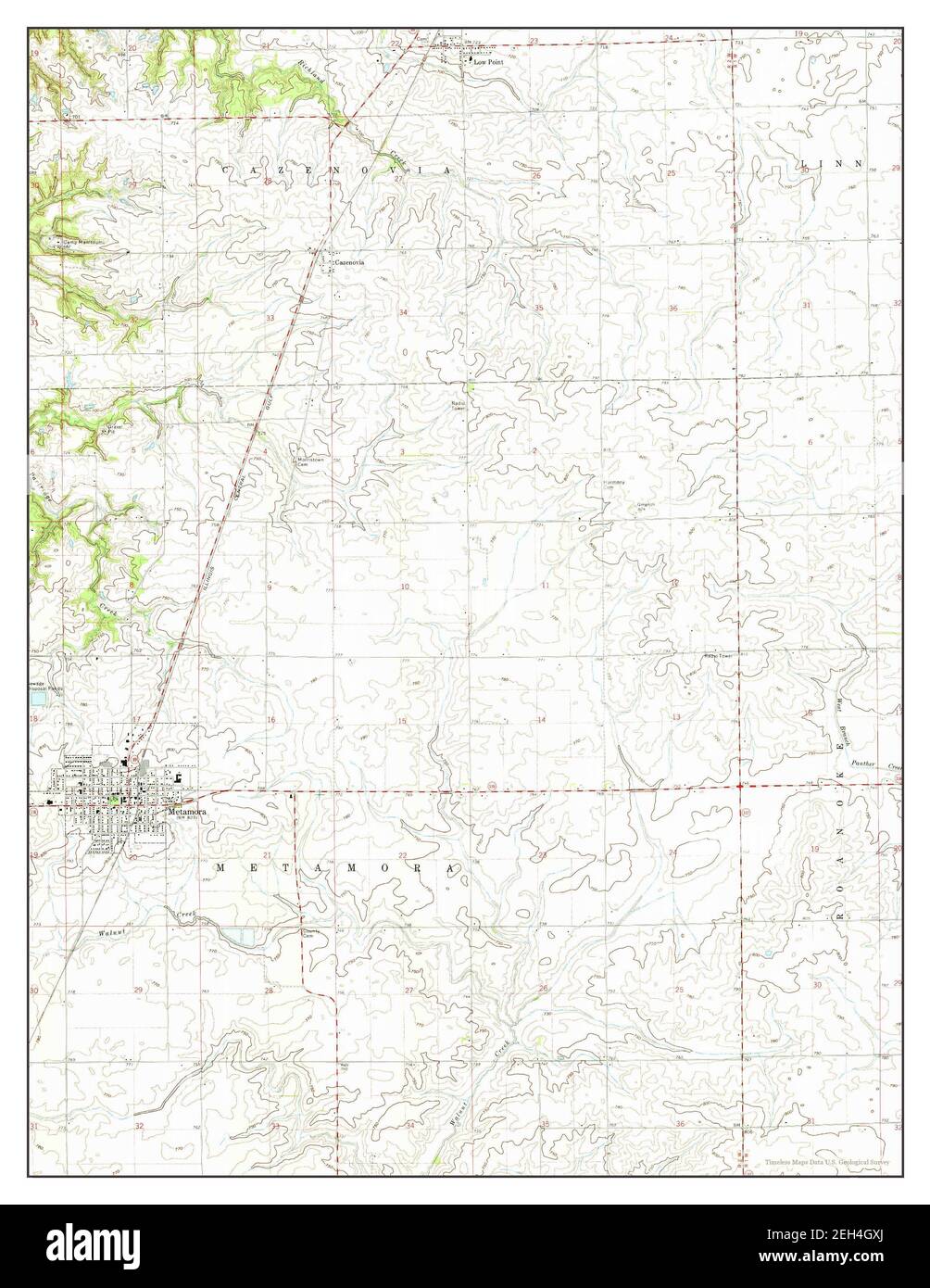 Metamora, Illinois, Karte 1972, 1:24000, Vereinigte Staaten von Amerika von Timeless Maps, Daten U.S. Geological Survey Stockfoto