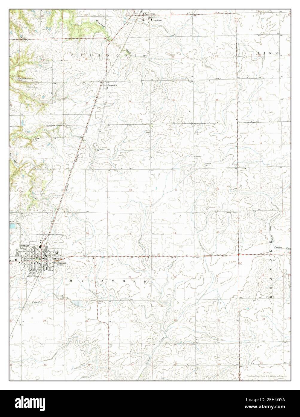Metamora, Illinois, Karte 1972, 1:24000, Vereinigte Staaten von Amerika von Timeless Maps, Daten U.S. Geological Survey Stockfoto