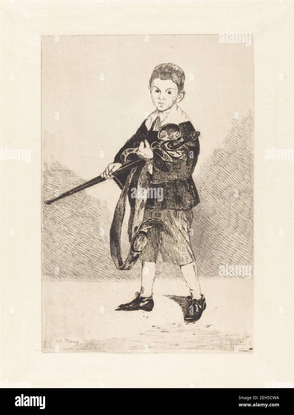Kind mit Schwert, nach links gedreht (L'Enfant à l'épée, Tourné à Gauche), 1862. Stockfoto