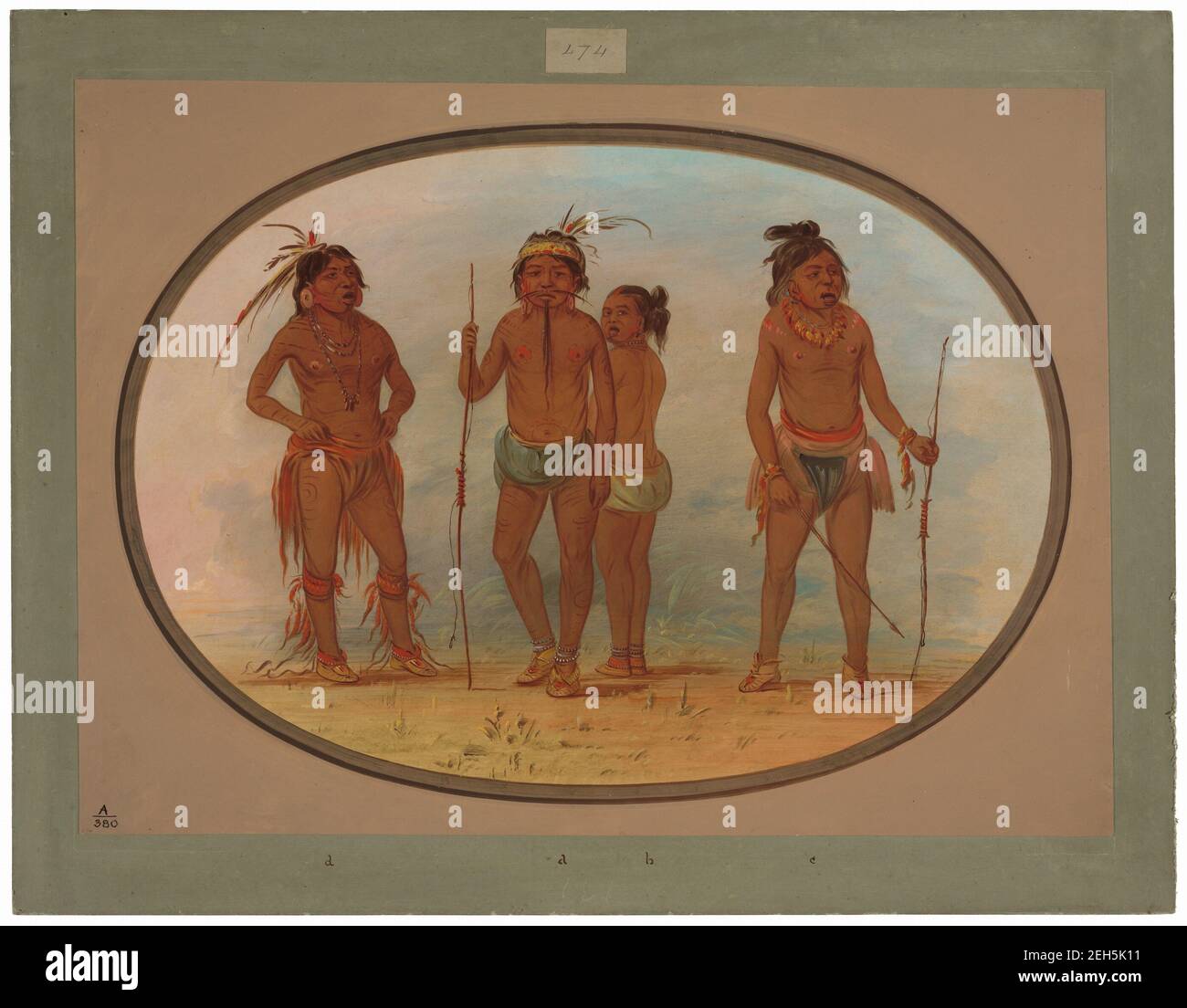 Mitglieder des Botocudo Tribe, 1854/1869. Auf dem Rio Parana, in Uruguay Stockfoto