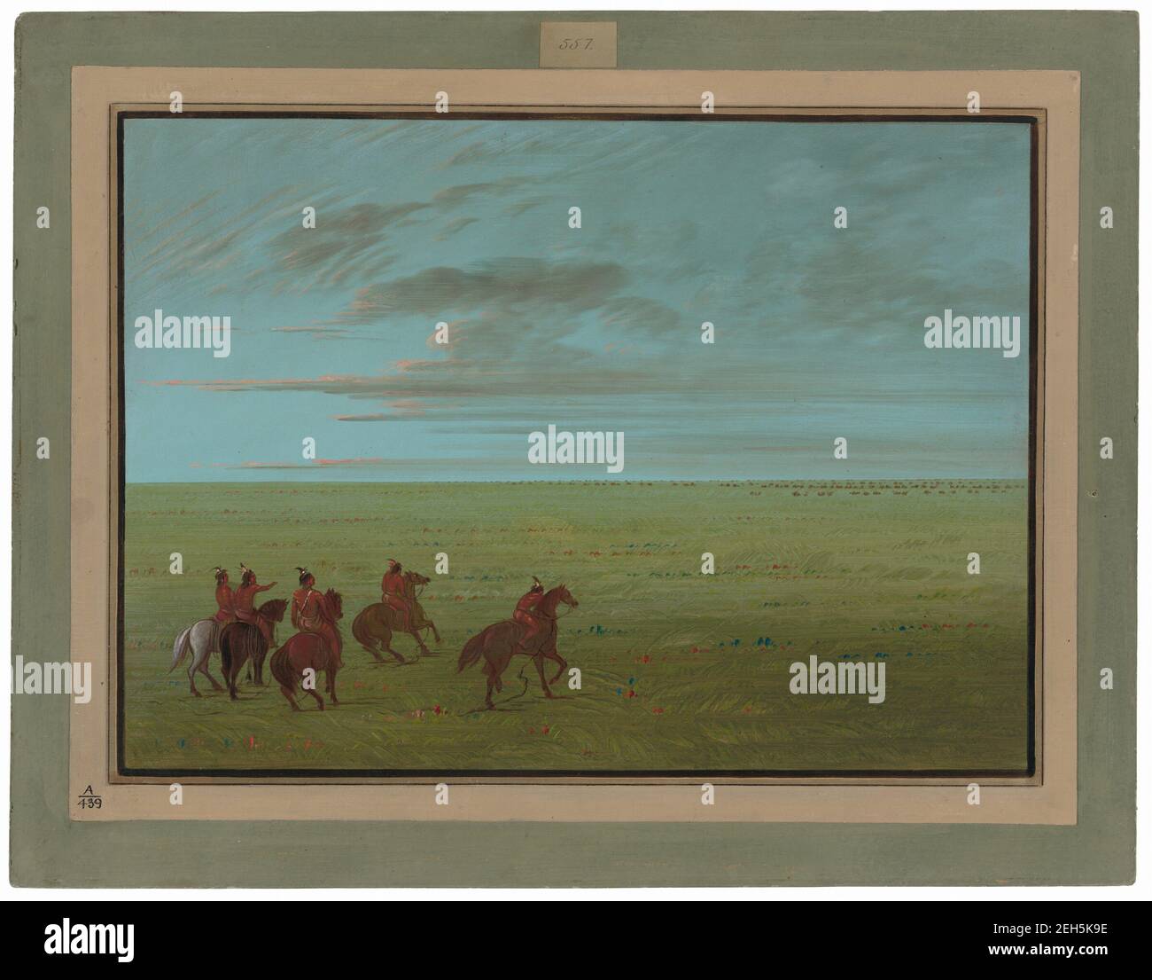 Connibos Starting for Wild Horses, 1854/1869. Pampa del Sacramento. Südamerika. Stockfoto