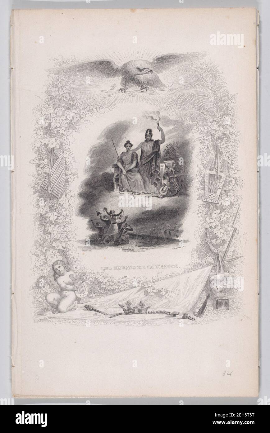 Die Kinder von Frankreich, aus den Liedern von B &#xe9;Ranger, 1829. Stockfoto
